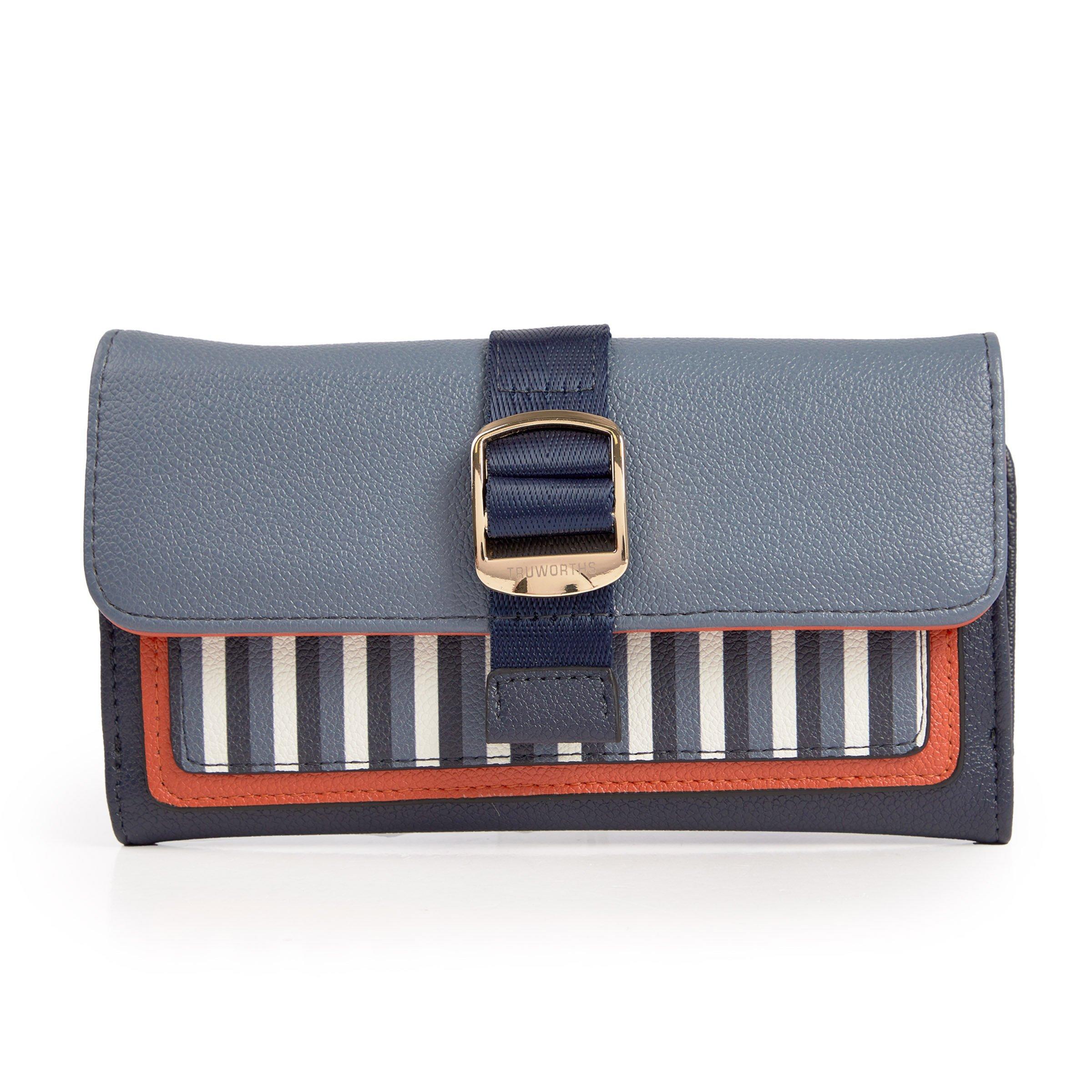 Blue Striped Flap Over Purse (3175948) | Truworths