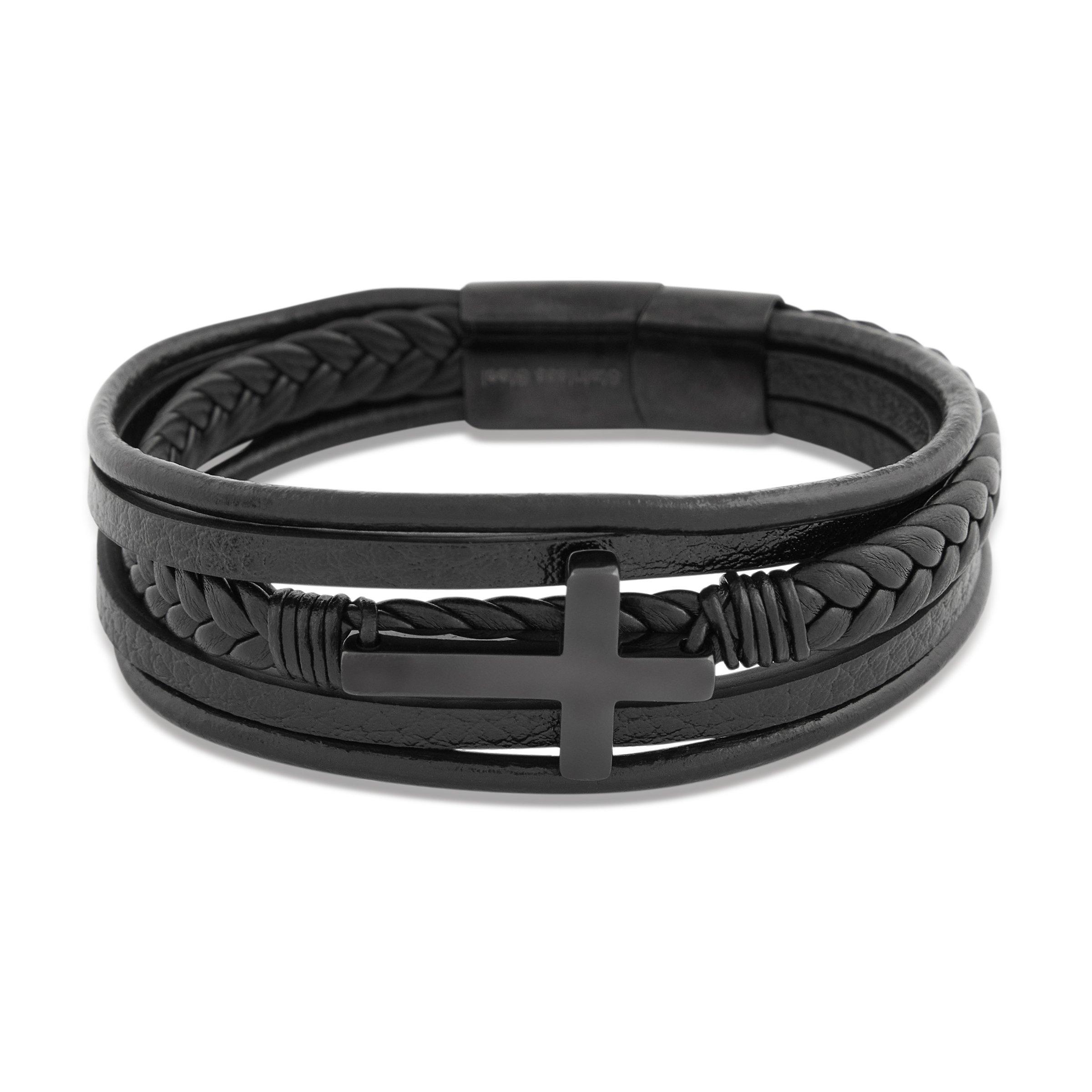 Black Cross Bracelet (3177719) | Stainless Steel