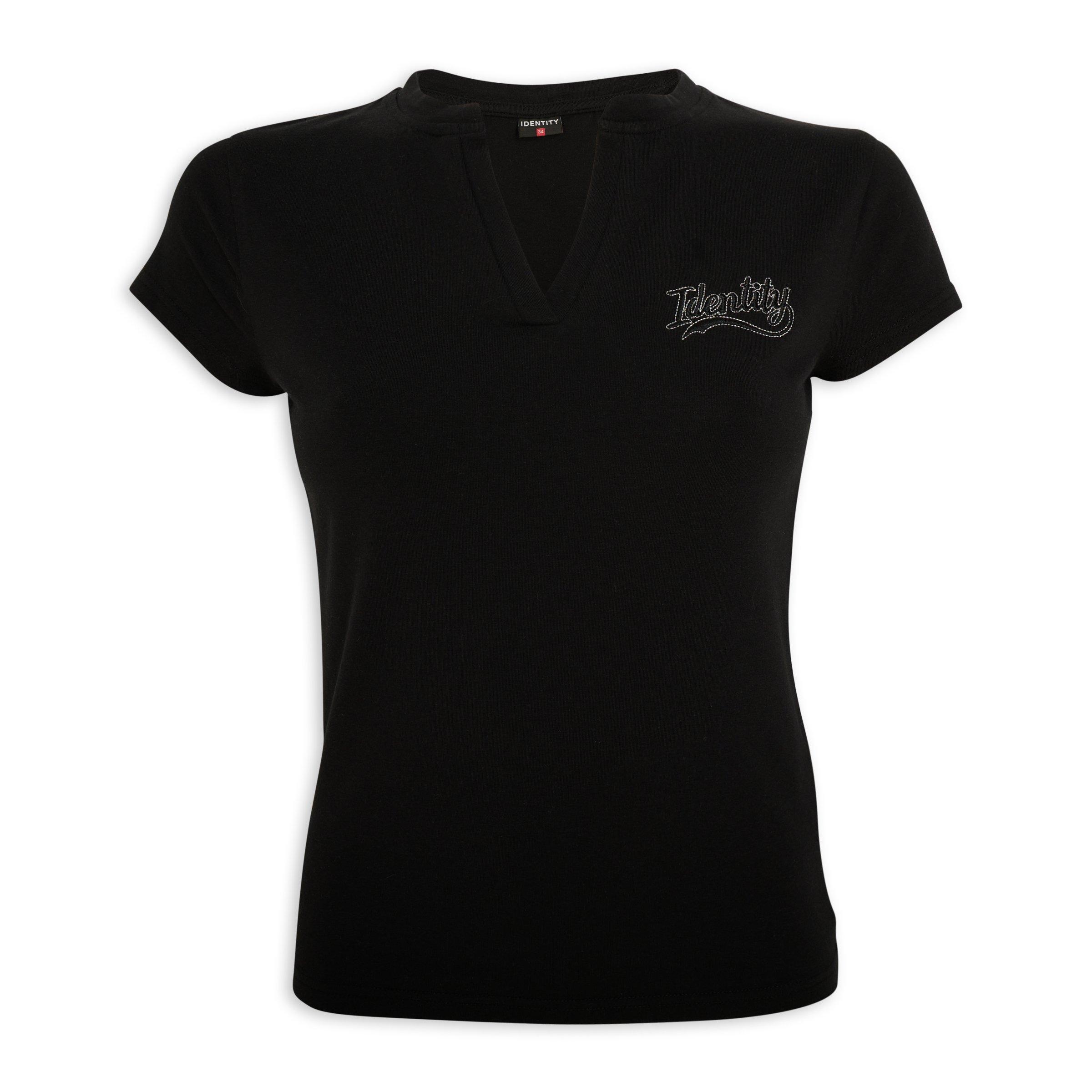 7809 Black Sleeve Detailed T-Shirt