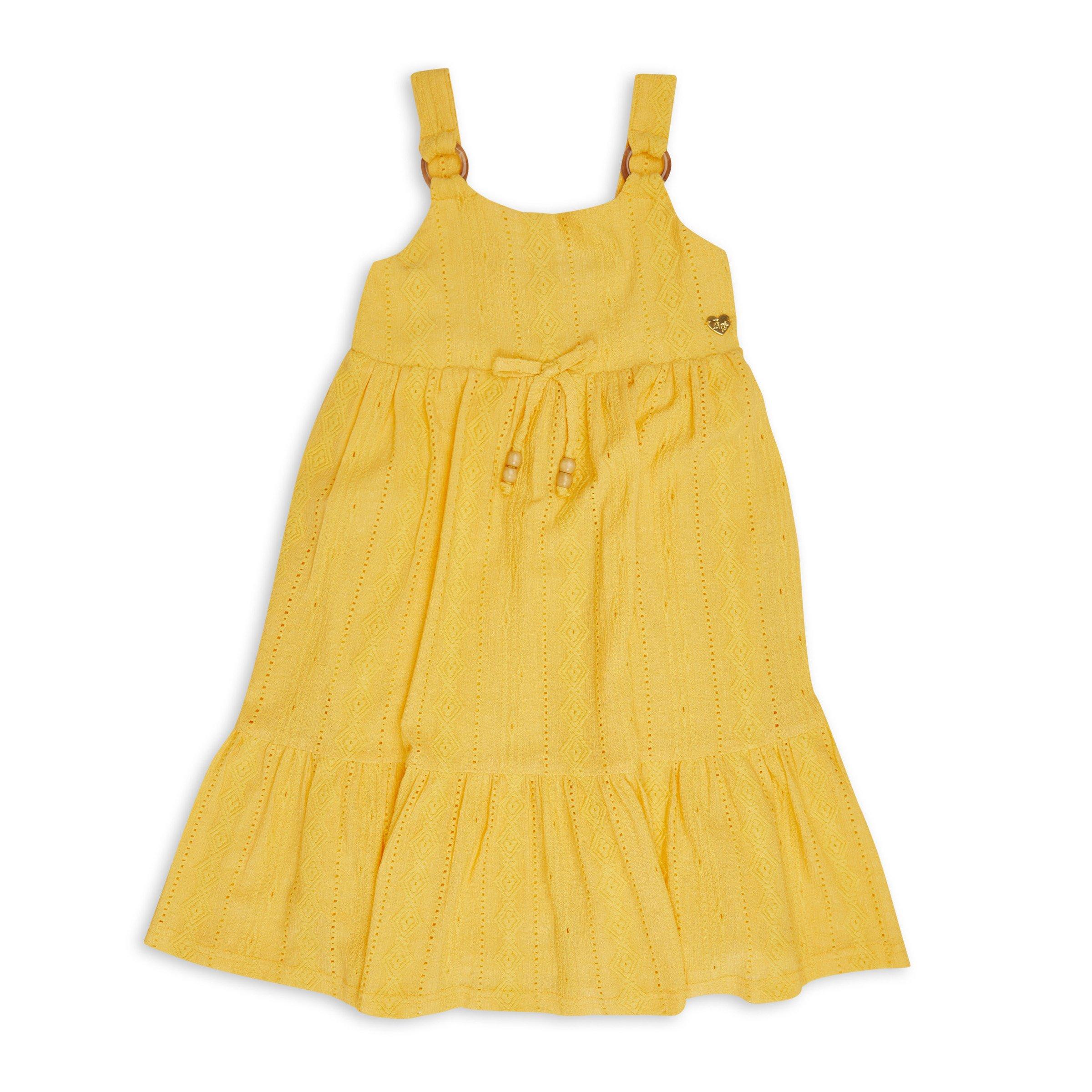 Girls Yellow Rib Tent Dress