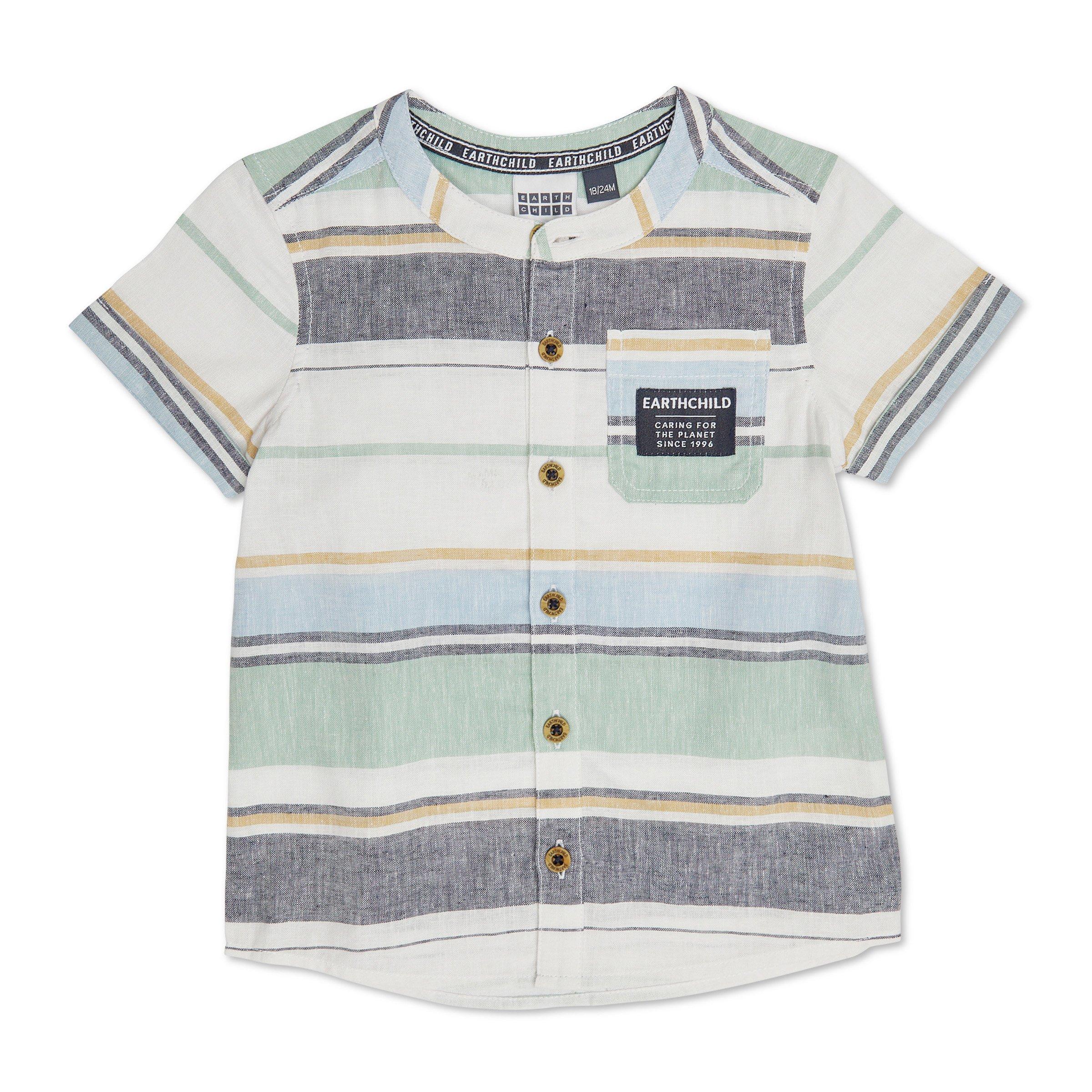 Baby Boy Shirt Full Sleeves Dotted Style In White main image 0