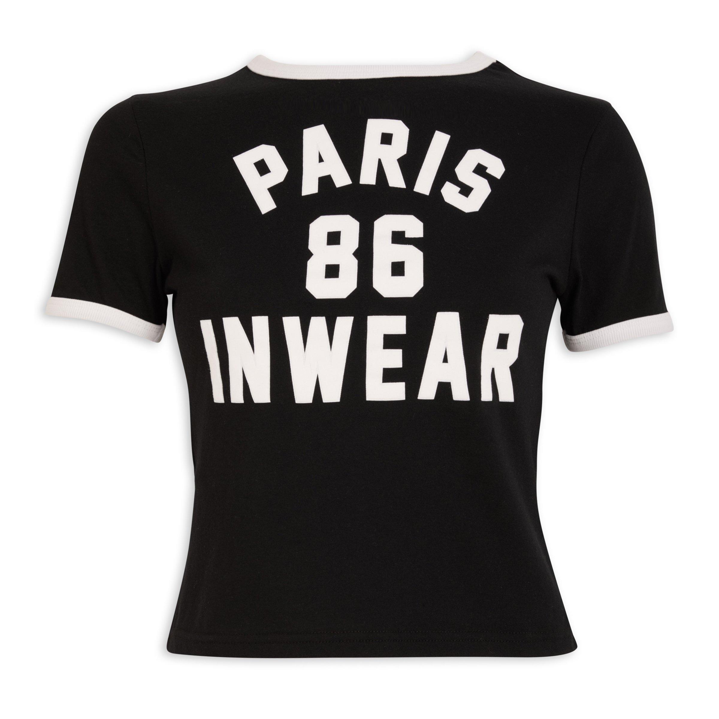 7836 Black Shimmer Detailed T-Shirt