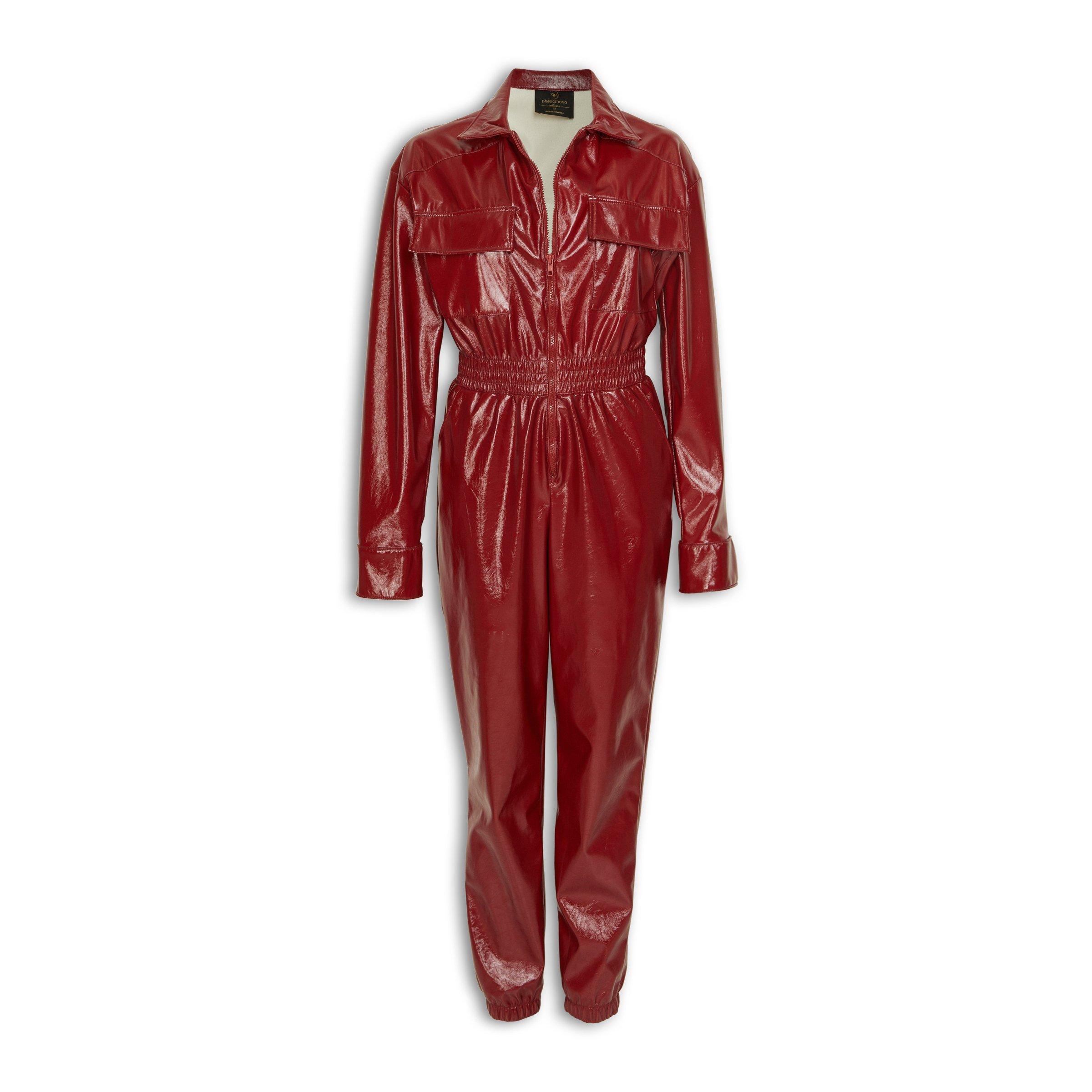 Red Pleather Jumpsuit (3181923) | Phenomena