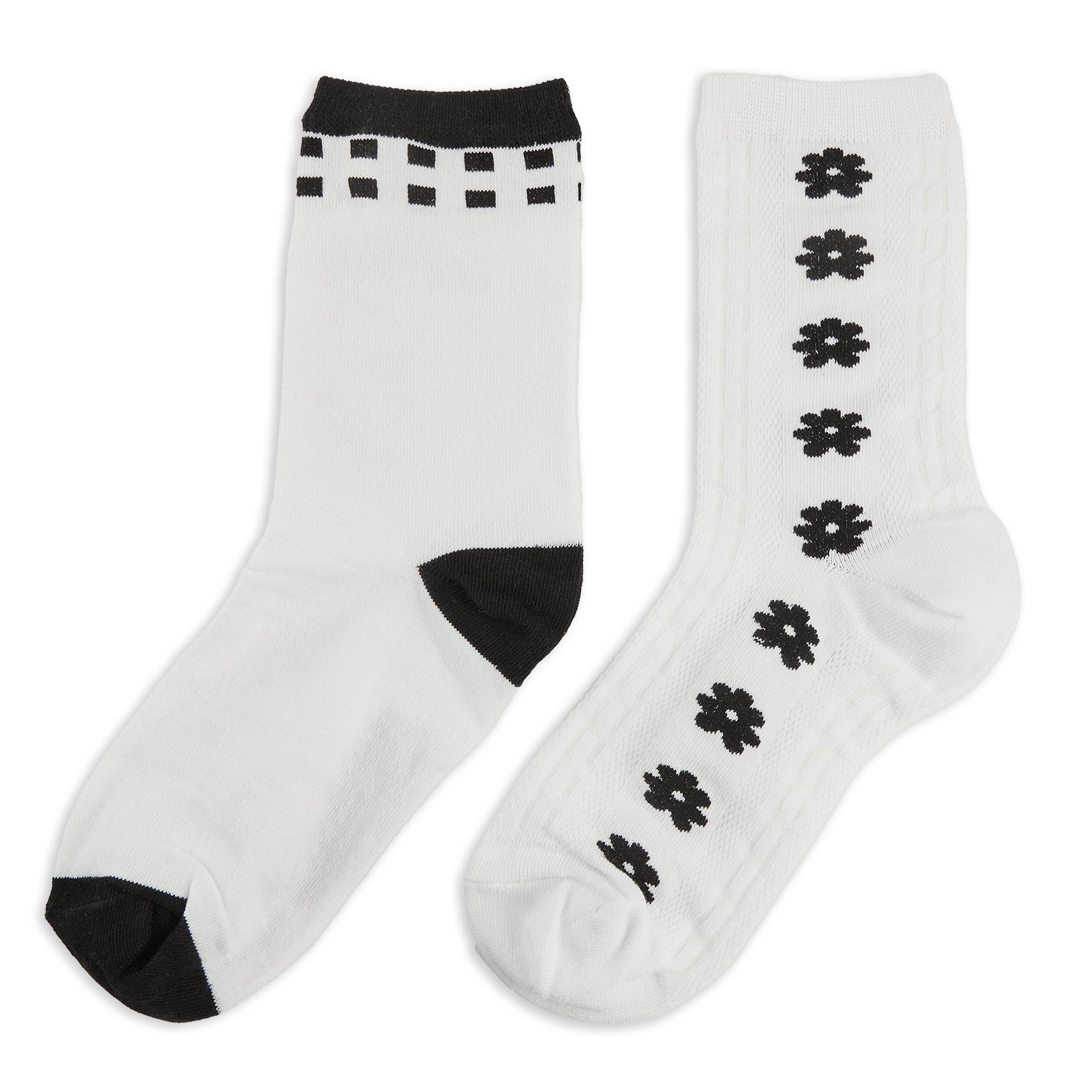 2-pack Black and White Socks (3182137) | Identity