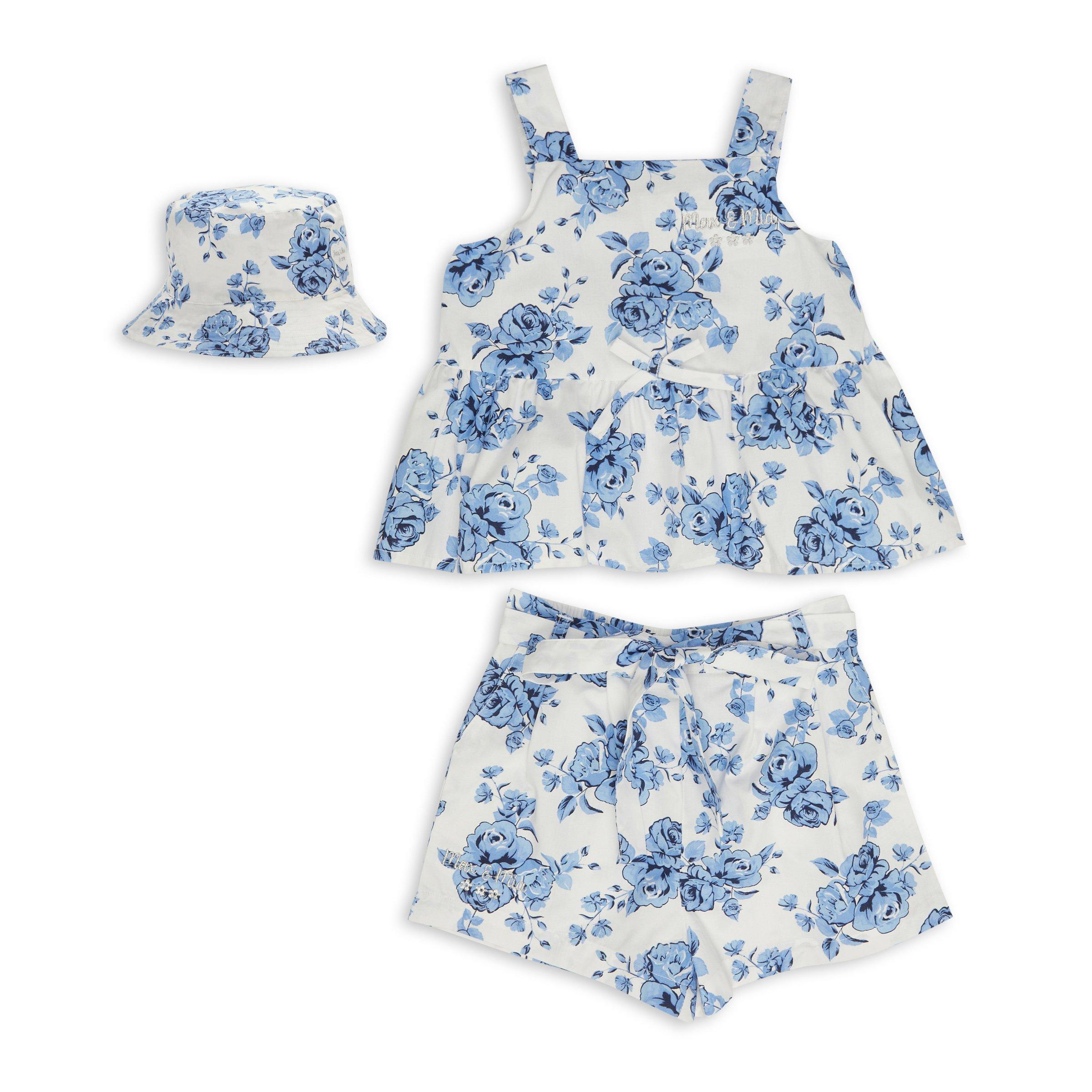 Girls Floral Long Sleeve Top and Shorts Set main image 1