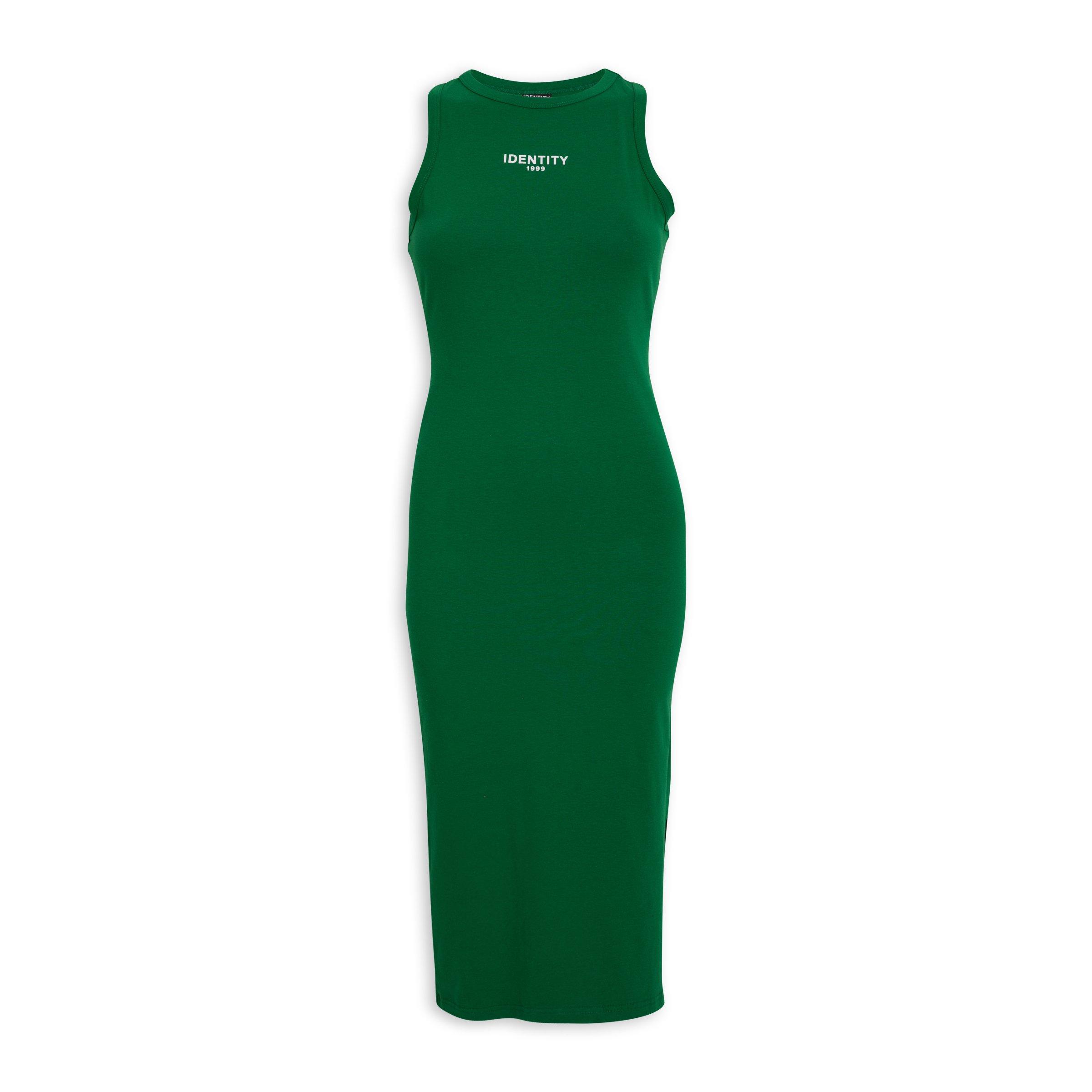 Satin Bodycon Dress GREEN main image 1