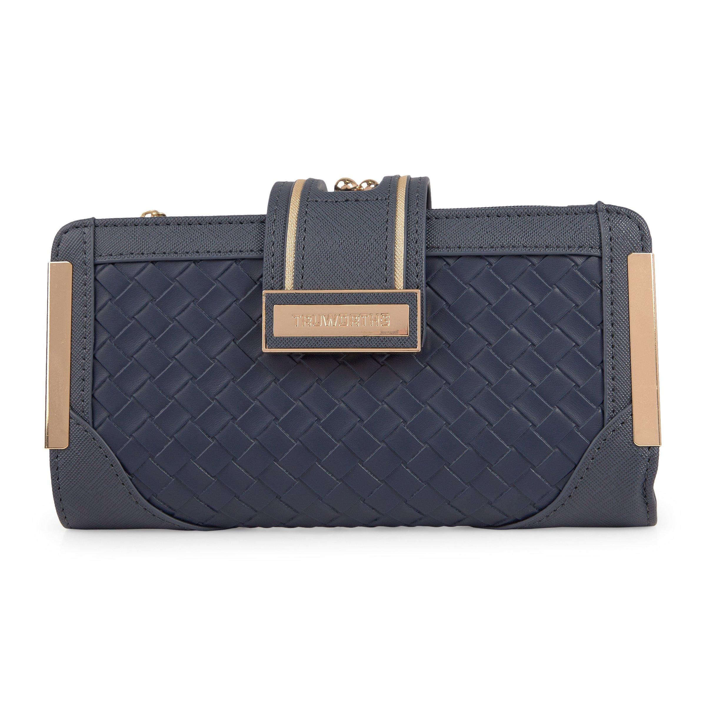 Navy Textured Flap Over Purse (3186361) | Truworths