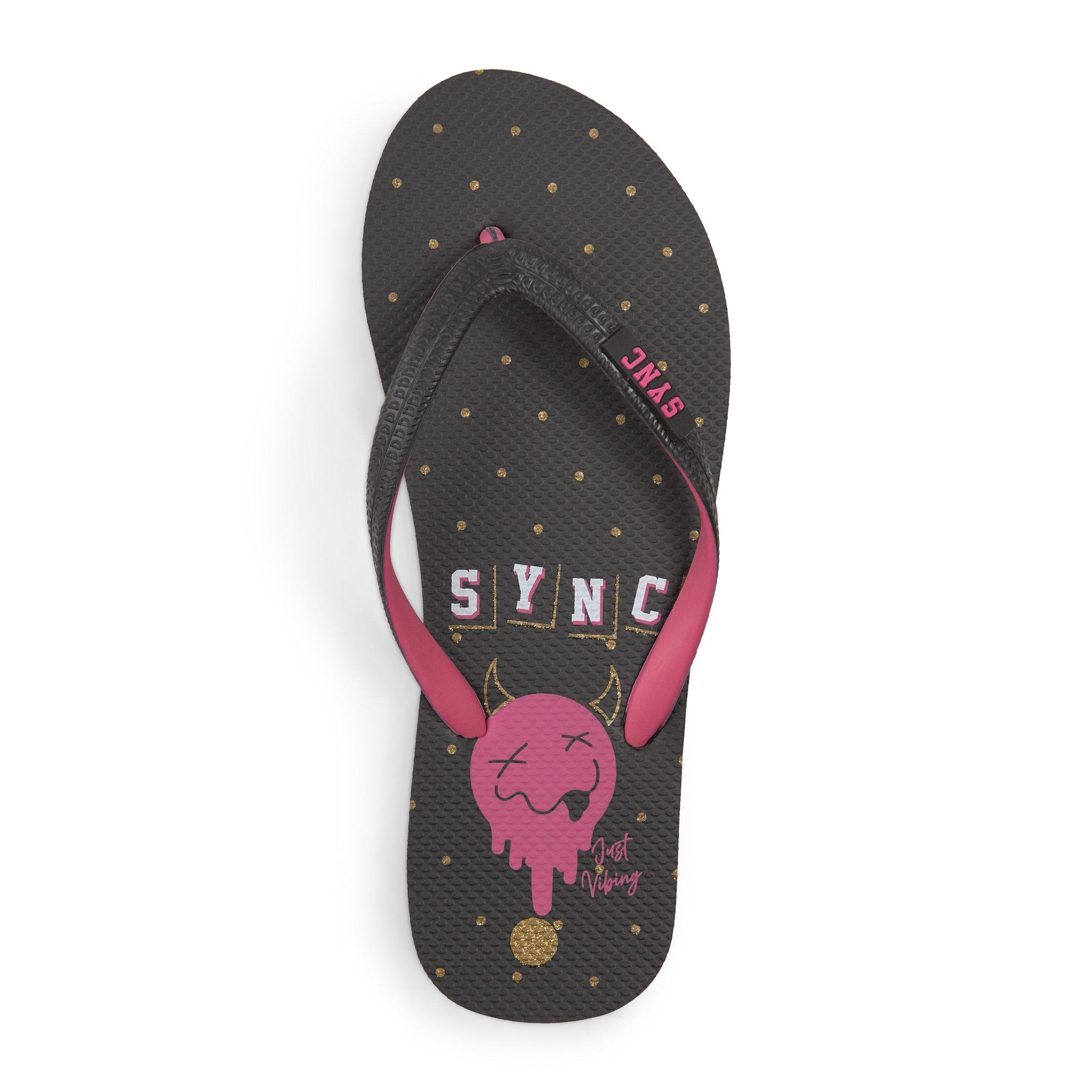 Identity In Store Flops Black and Pink Flip Flops (3186367) | Identity X Sync