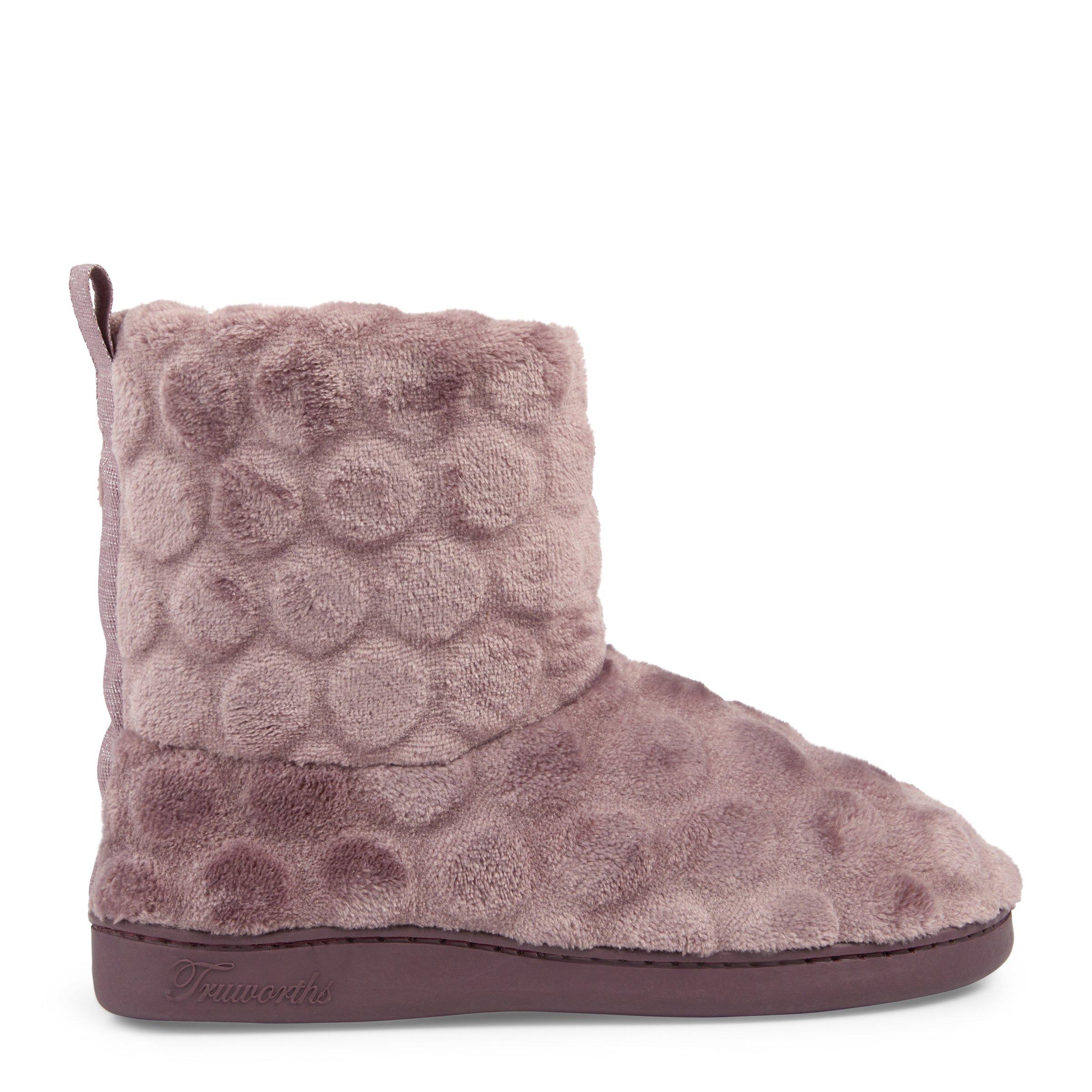 Pink Boot Slippers Mauve Pink Embossed Boots Slippers (3187386) | Truworths