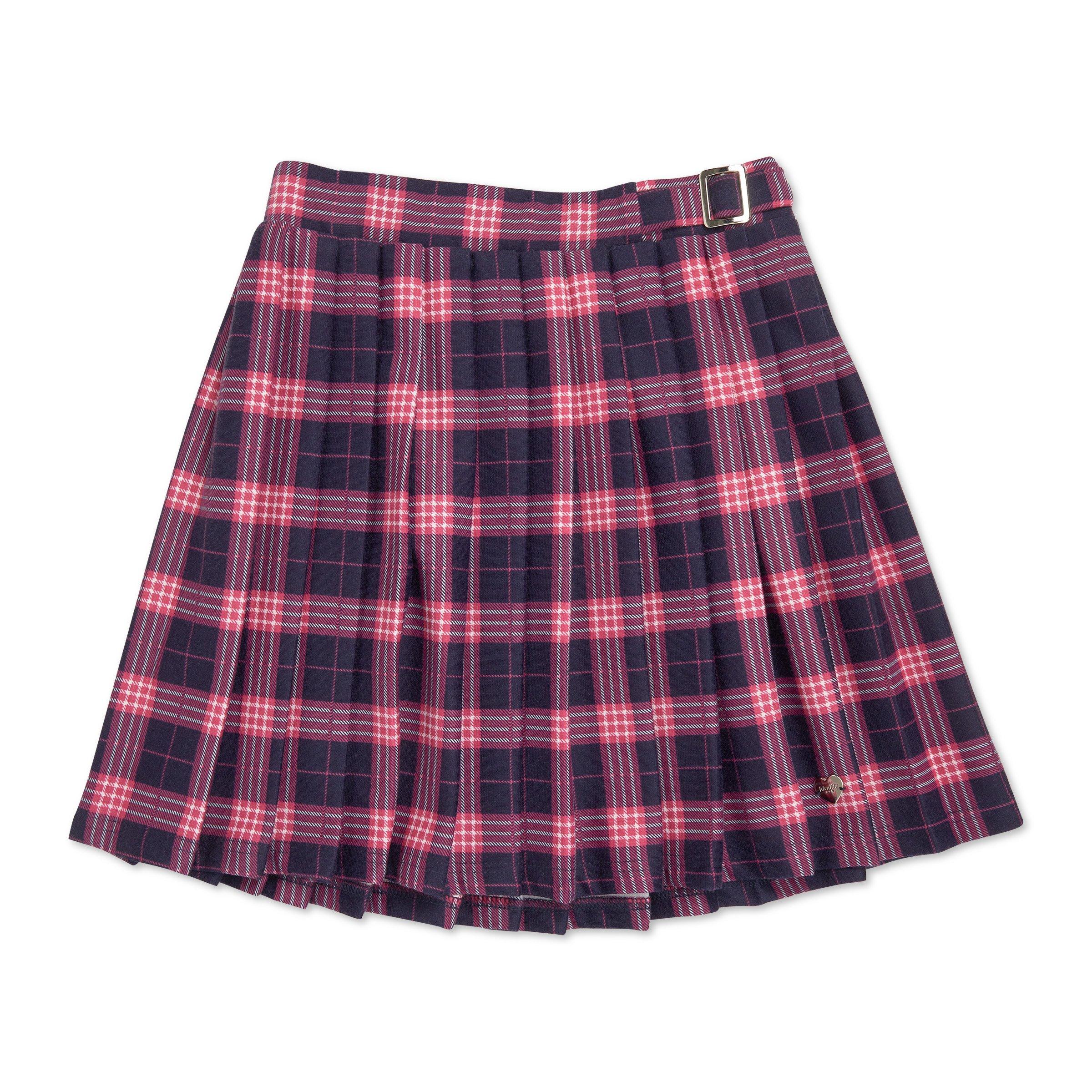 Girls Red & Black Check A-Line Skirt main image 1