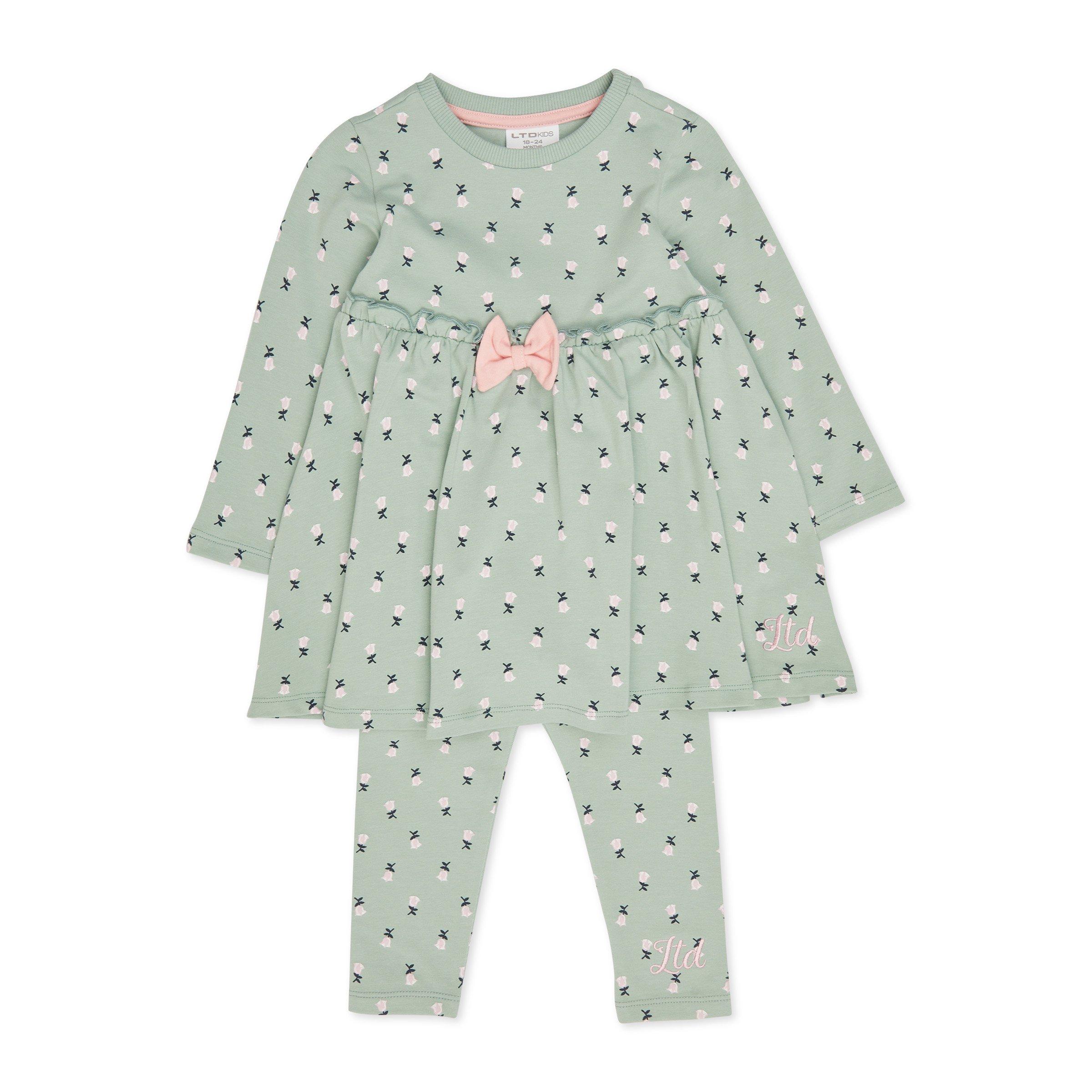 Leah Baby Girl Flutter Set Green