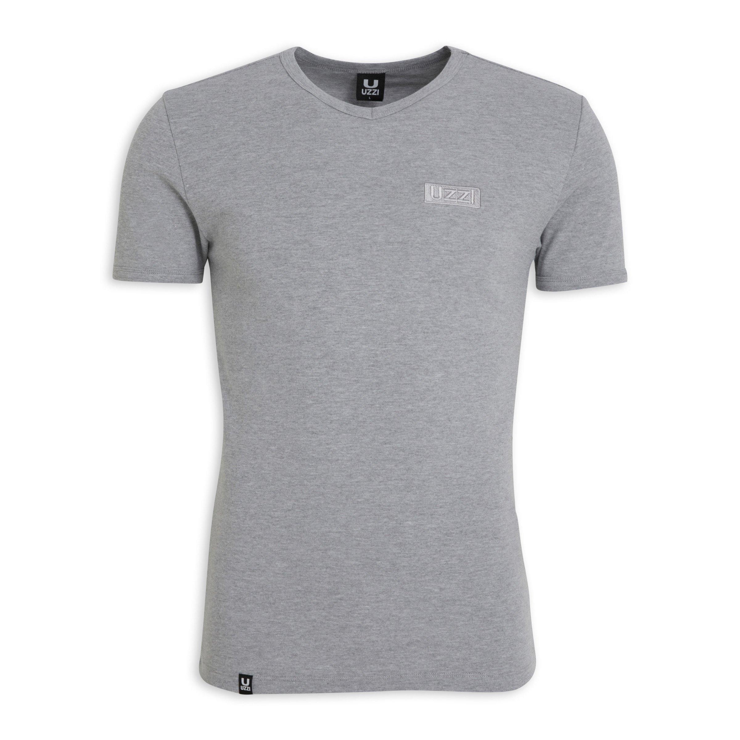 Grey V-neck T-shirt (3191639) | UZZI