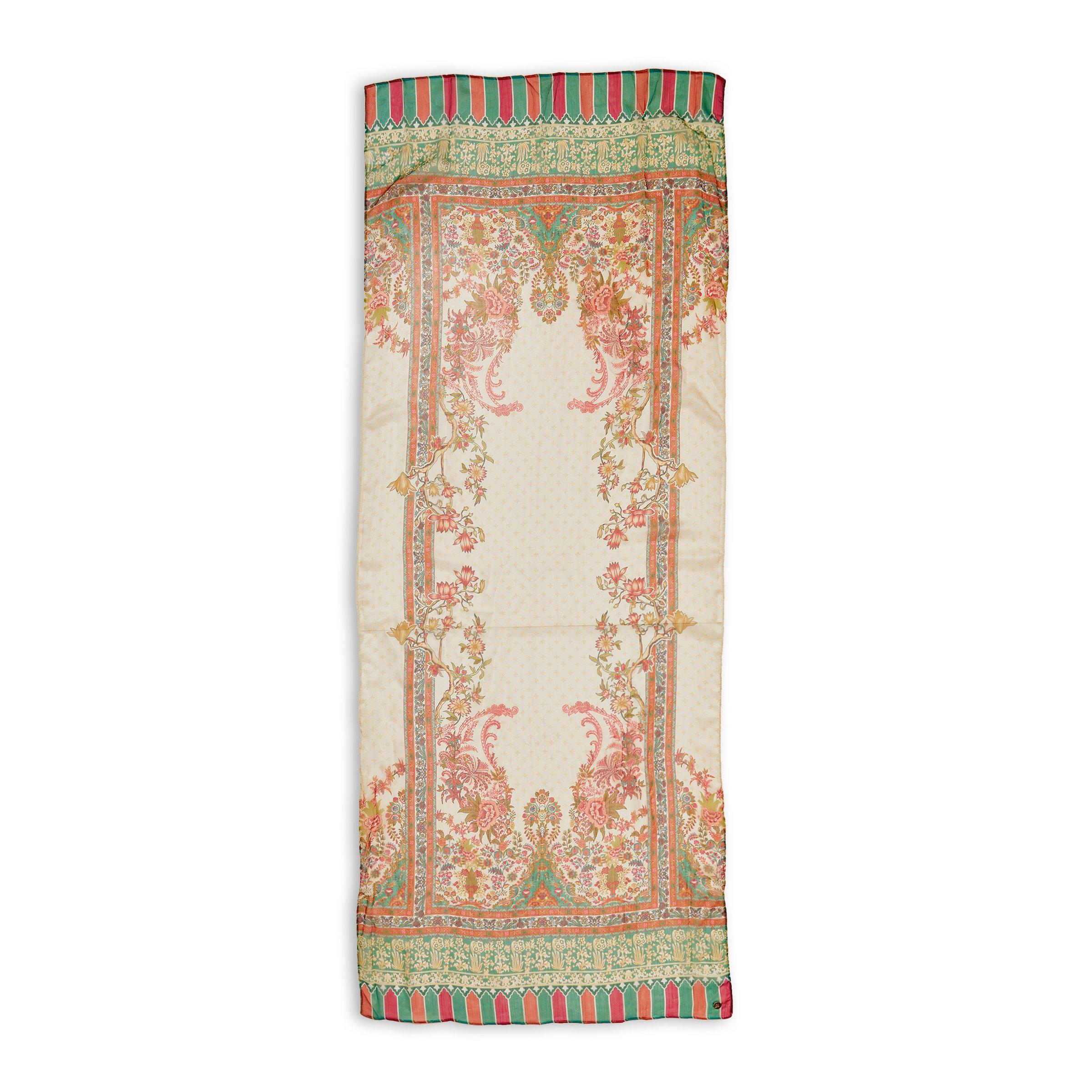 Womens Floral Print Long Dress Scarf Set