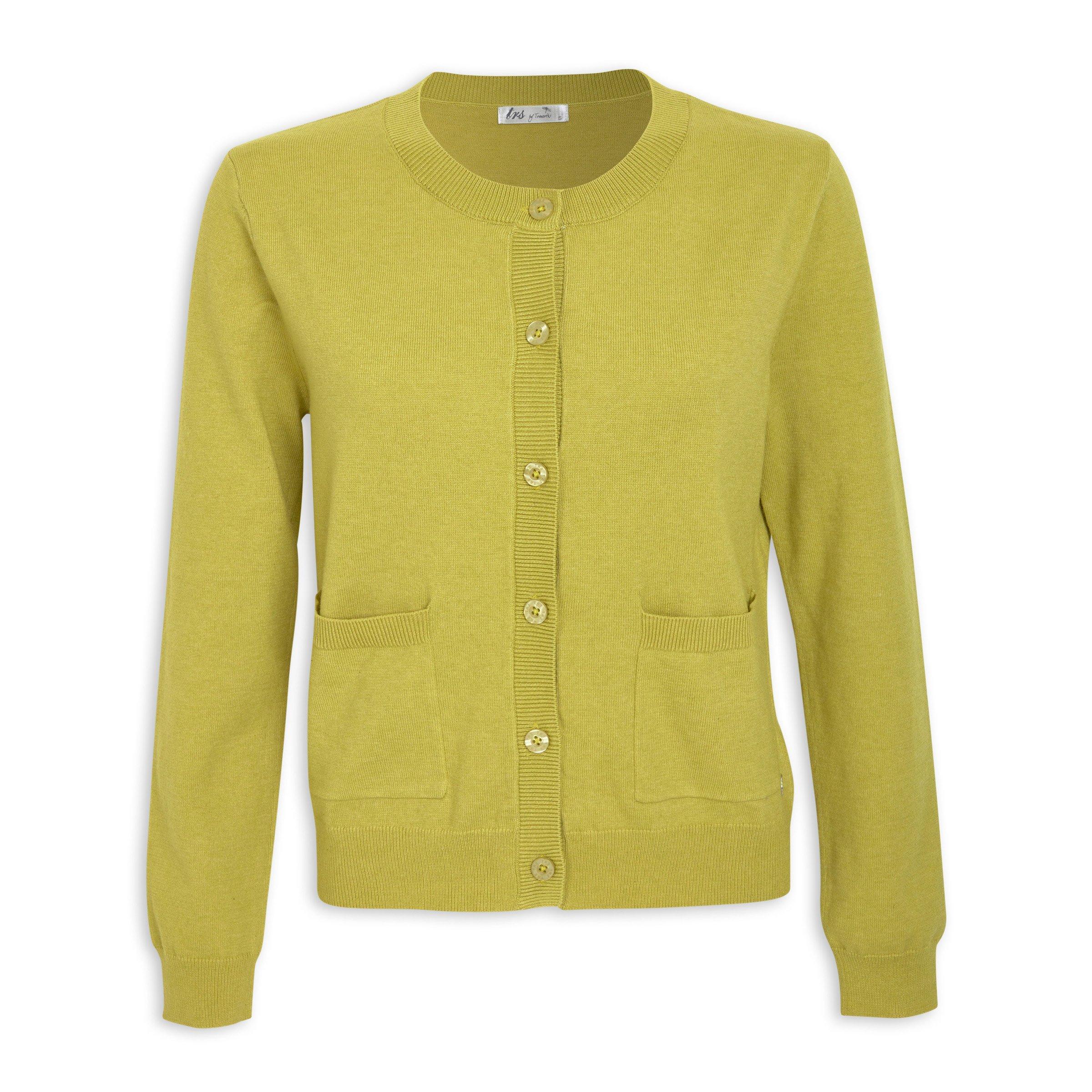 Lime Green Wool Cardigan by Tribeca Studio