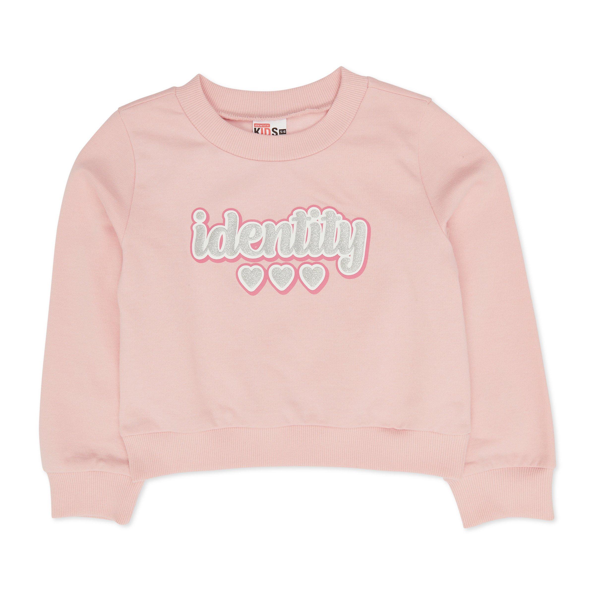Nautinati Girls Pink Solid Sweatshirt