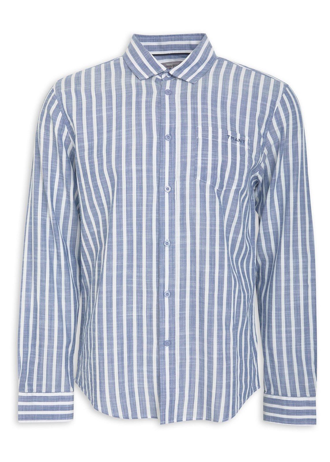 3010076 Blue Striped Ribbed Shirt