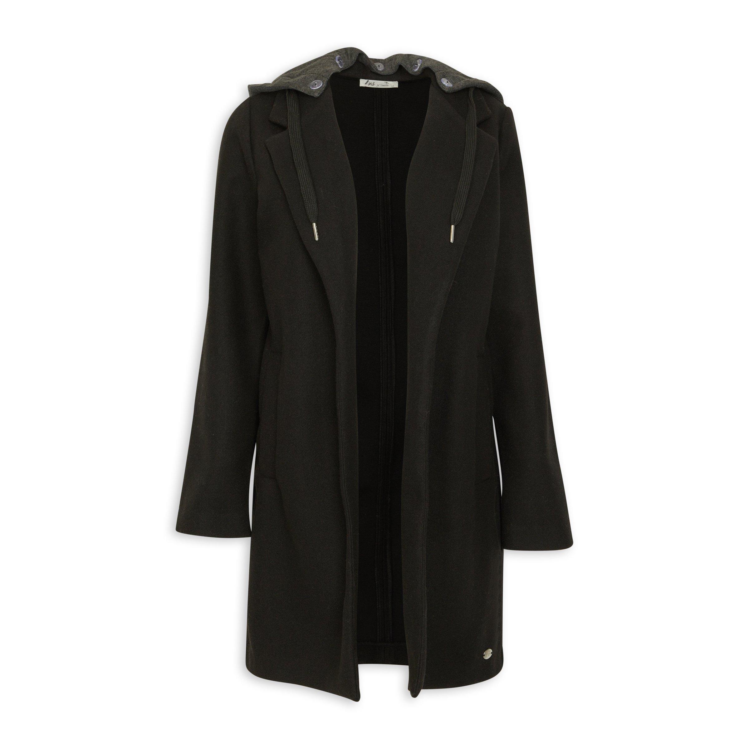 3915 Black Hooded Coat