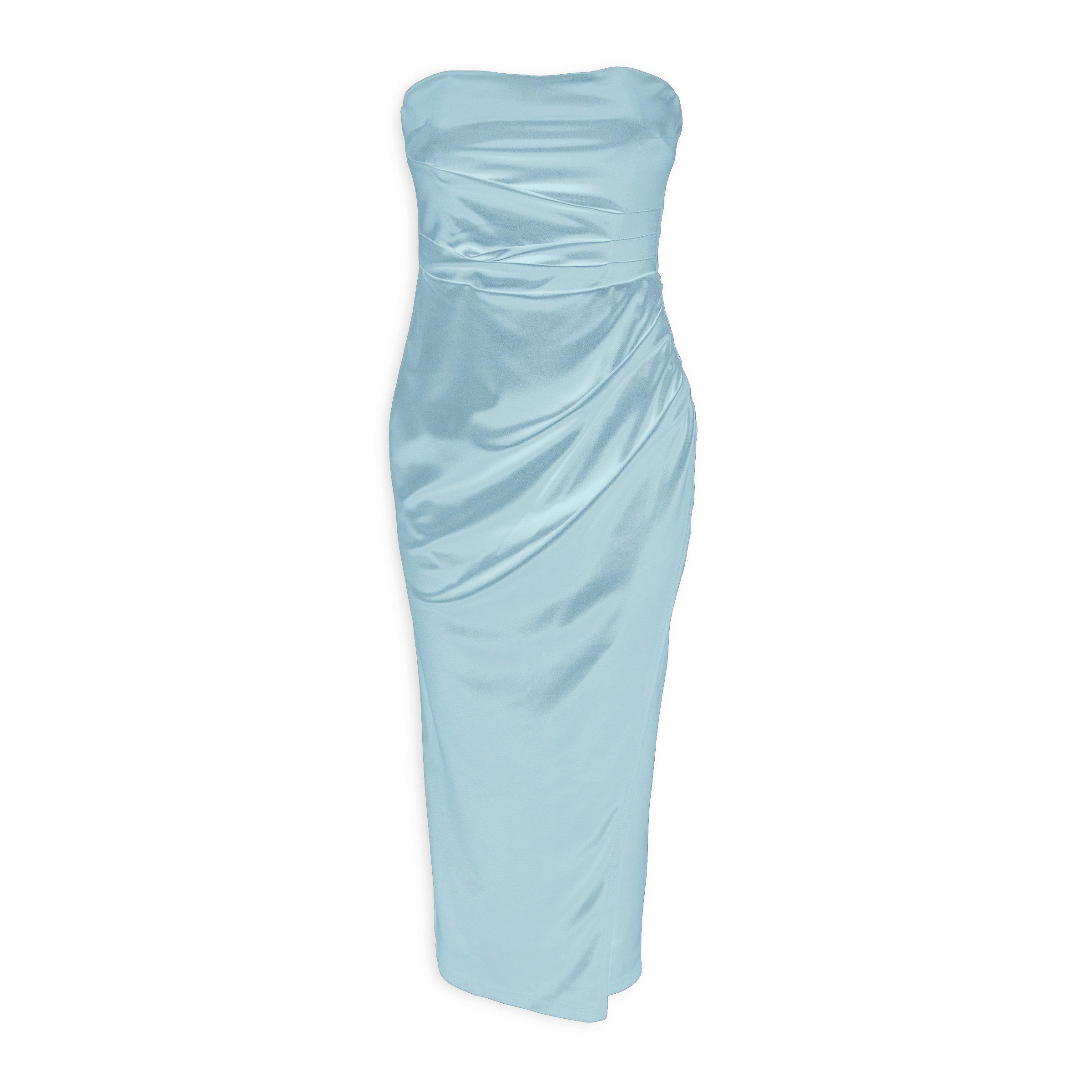 Blue corset satin midi dress main image 1