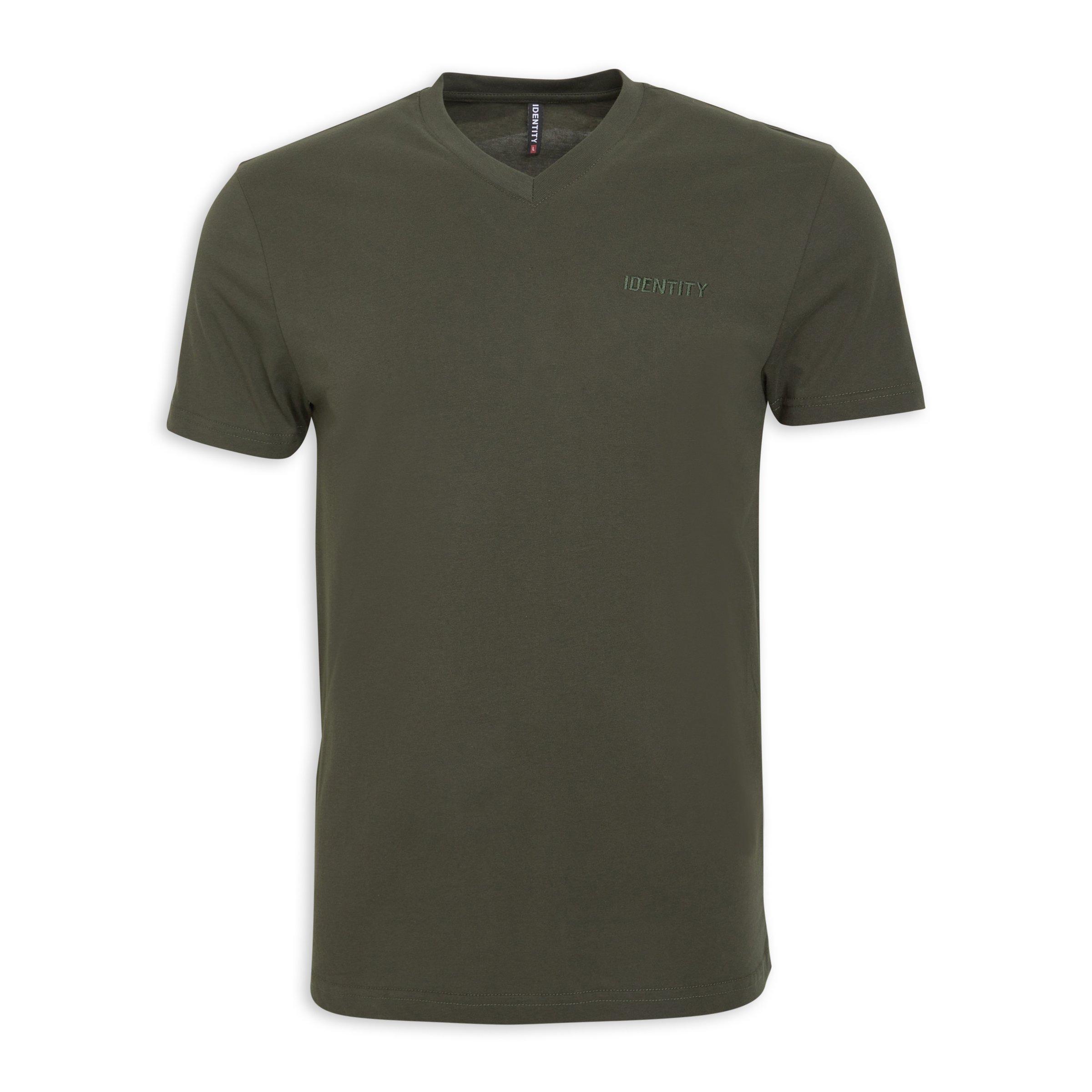 Green V-neck T-shirt (3197005) | Identity
