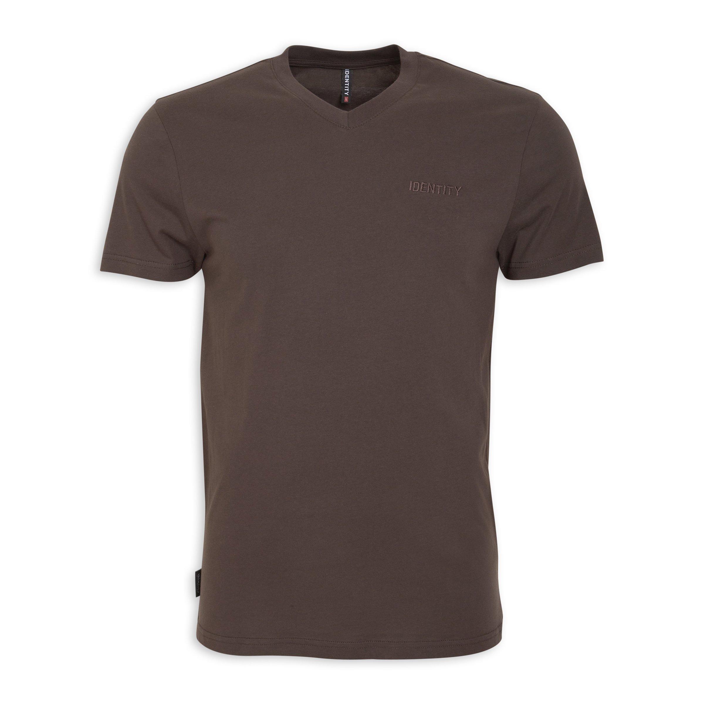 Brown V-neck T-shirt (3197007) | Identity