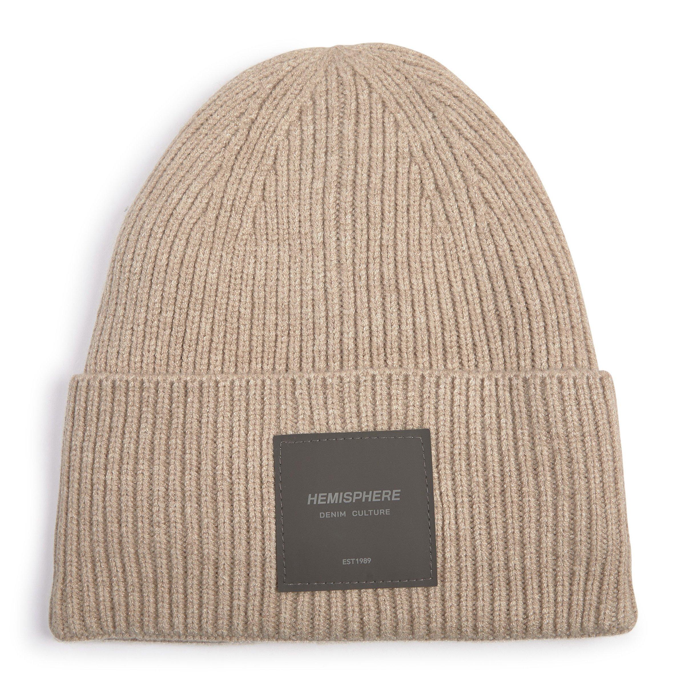 BEANIE HAT IN BISQUE BEIGE WOOL 431355