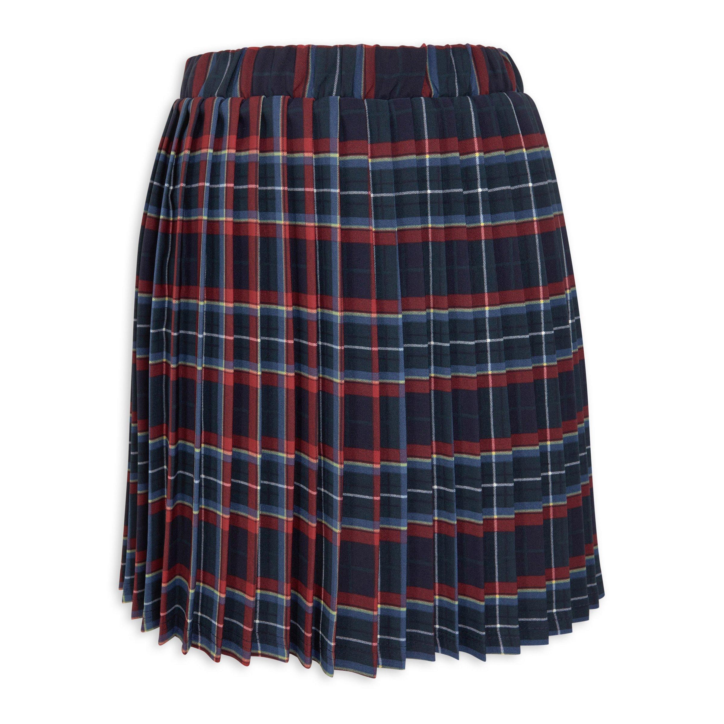Women Navy Pleated Mini Skirt