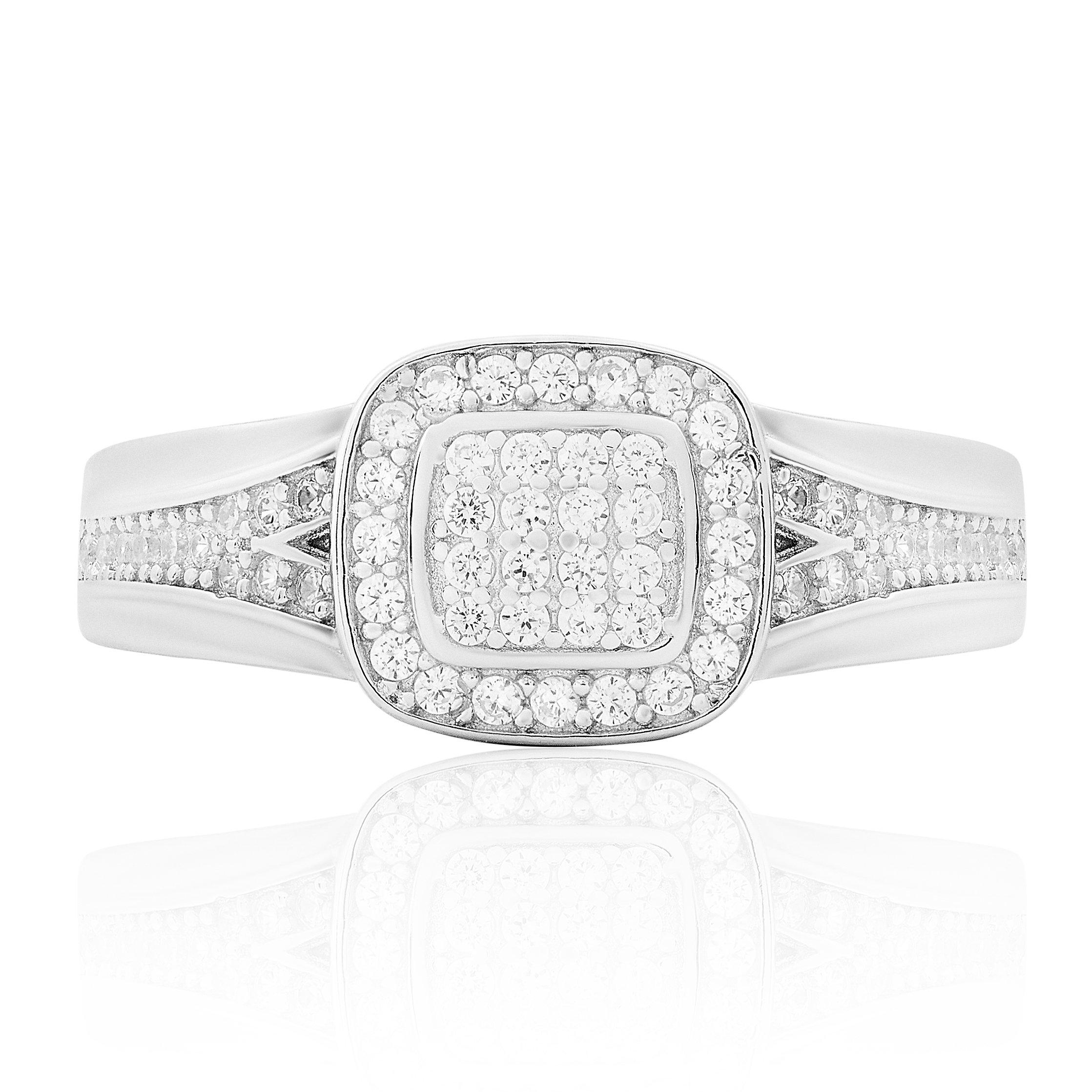 Sterling Silver Multi-stone Cushion Ring (3200823) | Sterling Silver