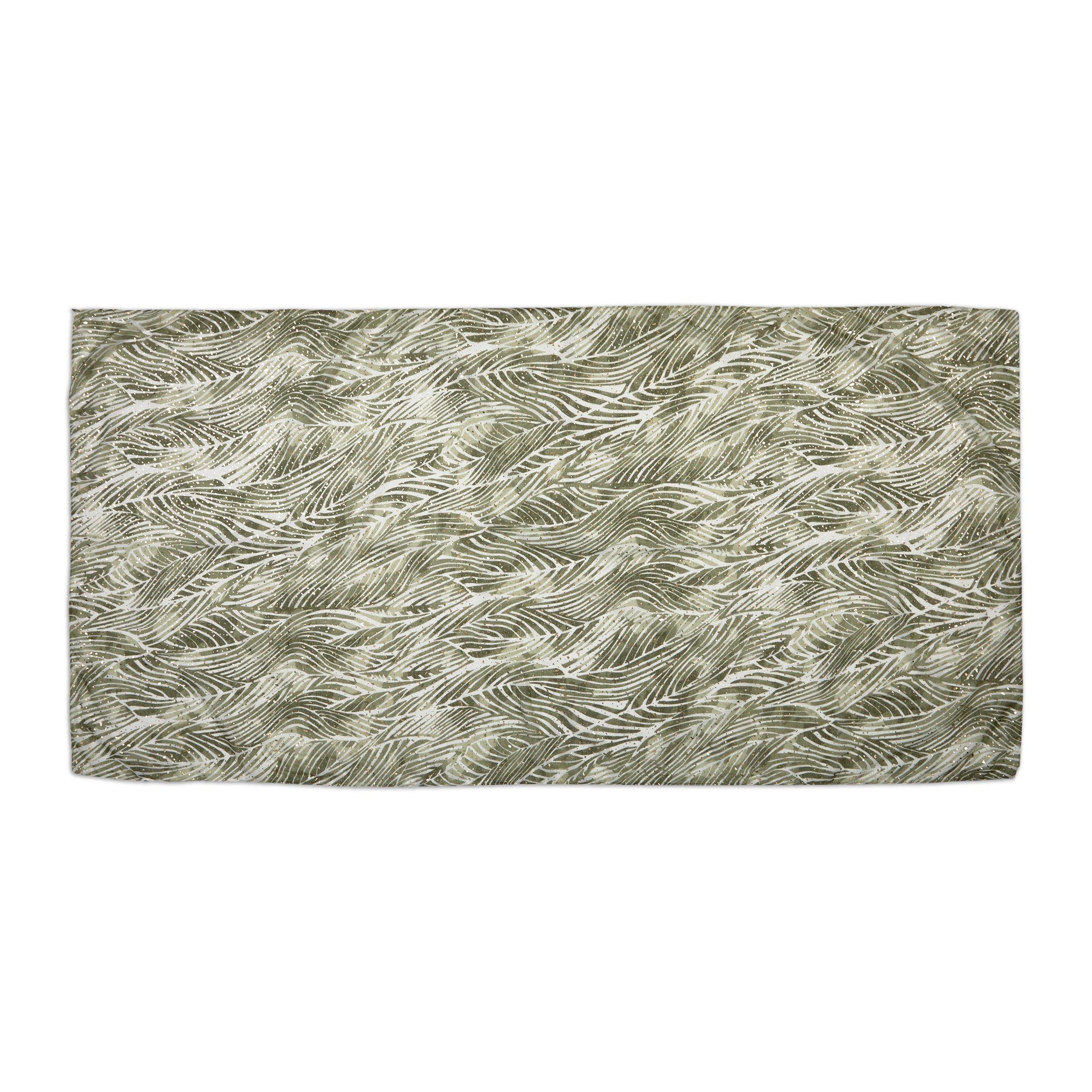 Leaf Print Scarf in Green main image 1