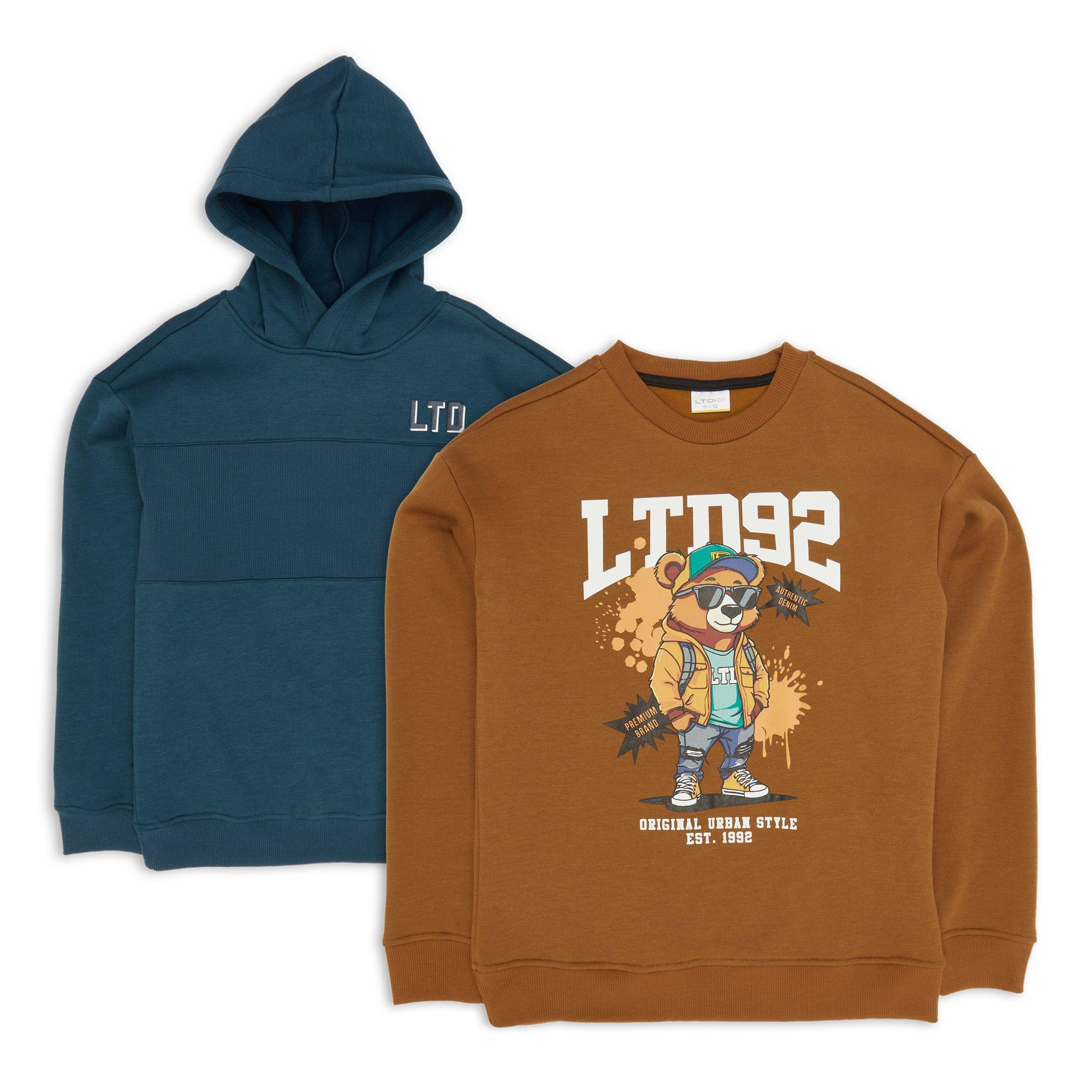 Trampoline Boys Full Sleeve Printed Hooded Sweatshirt (Pack of 2)