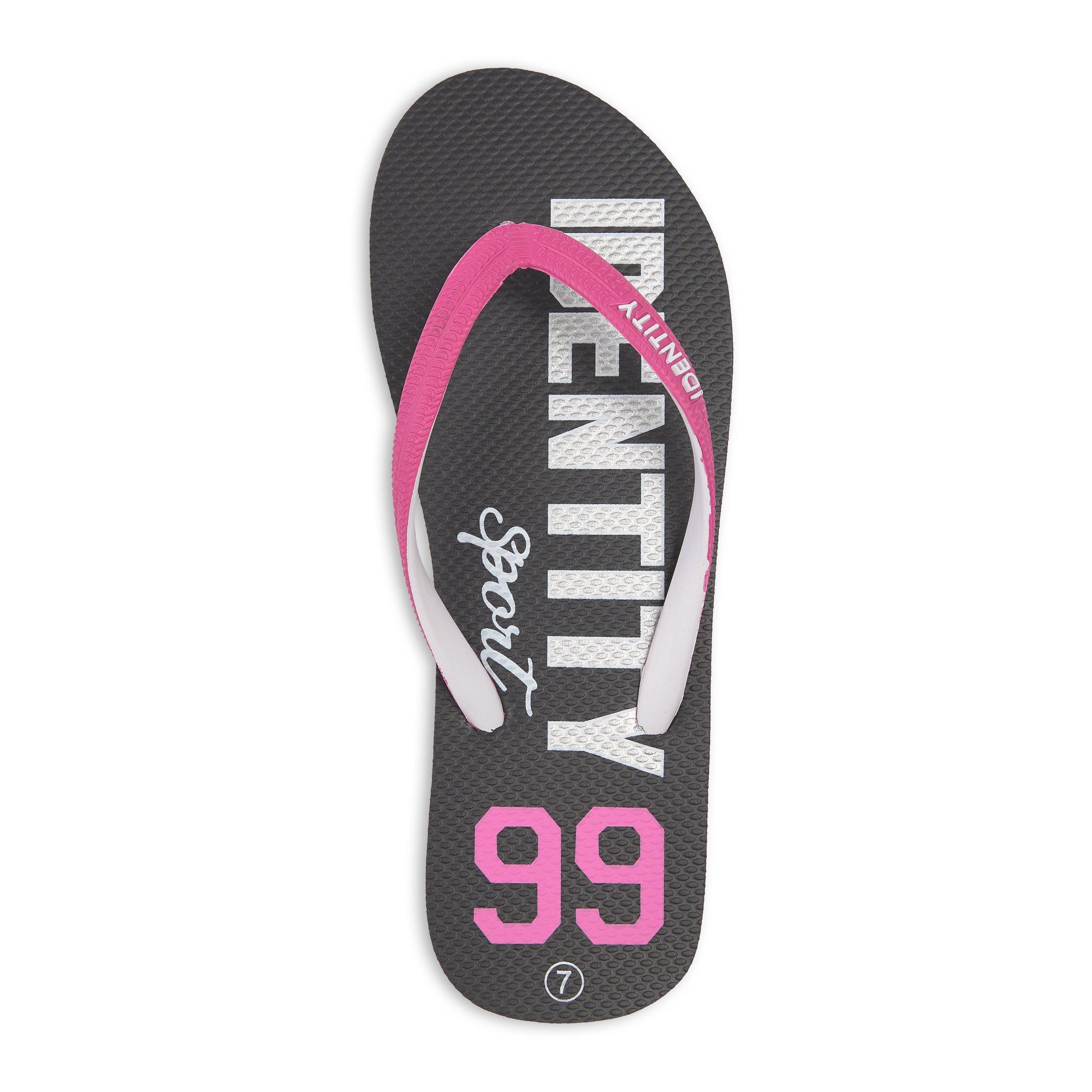 Identity In Store Flops Black and Pink Flip Flops (3206110) | Identity