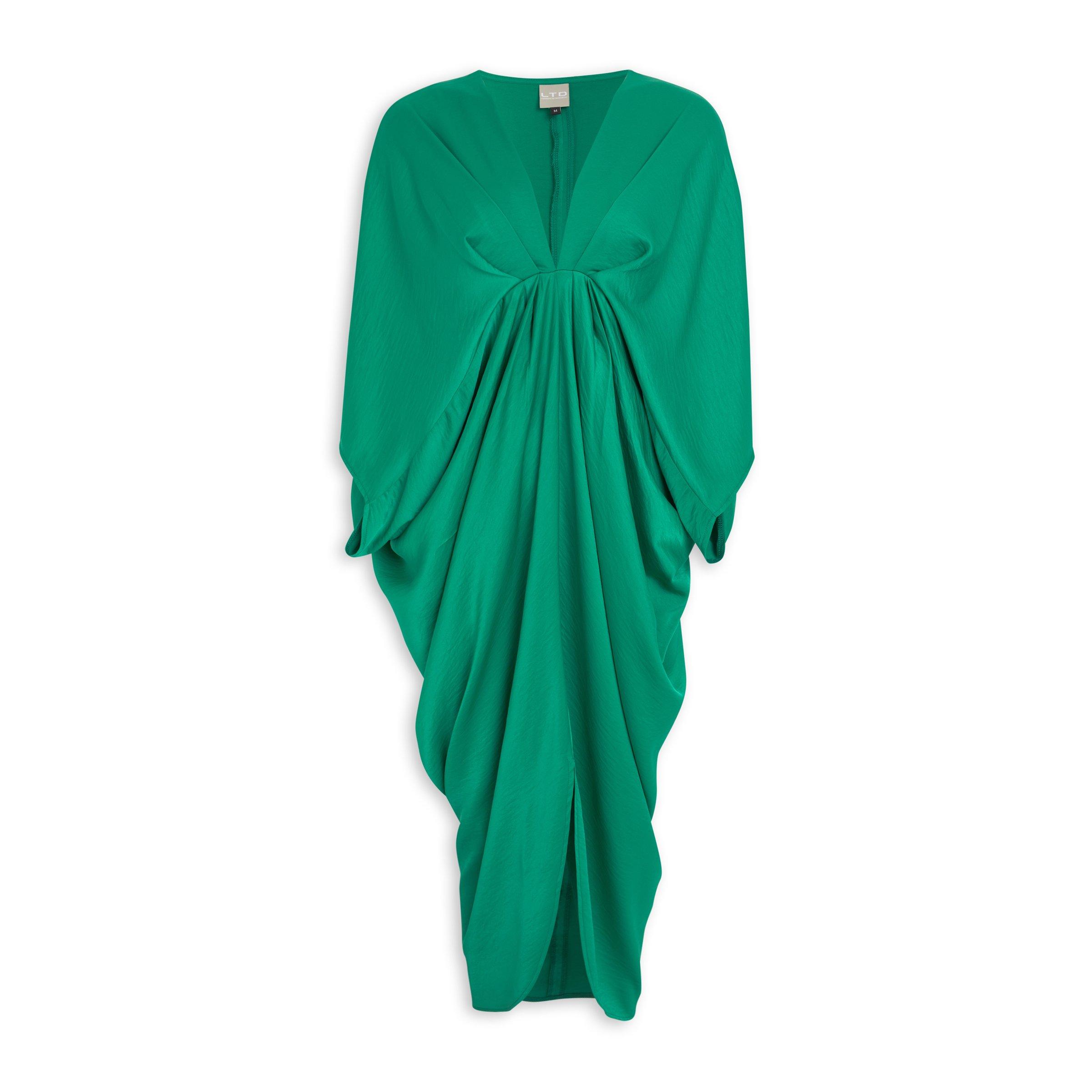 Rustic Green Designer Kaftan Printed Cotton Dress main image 0