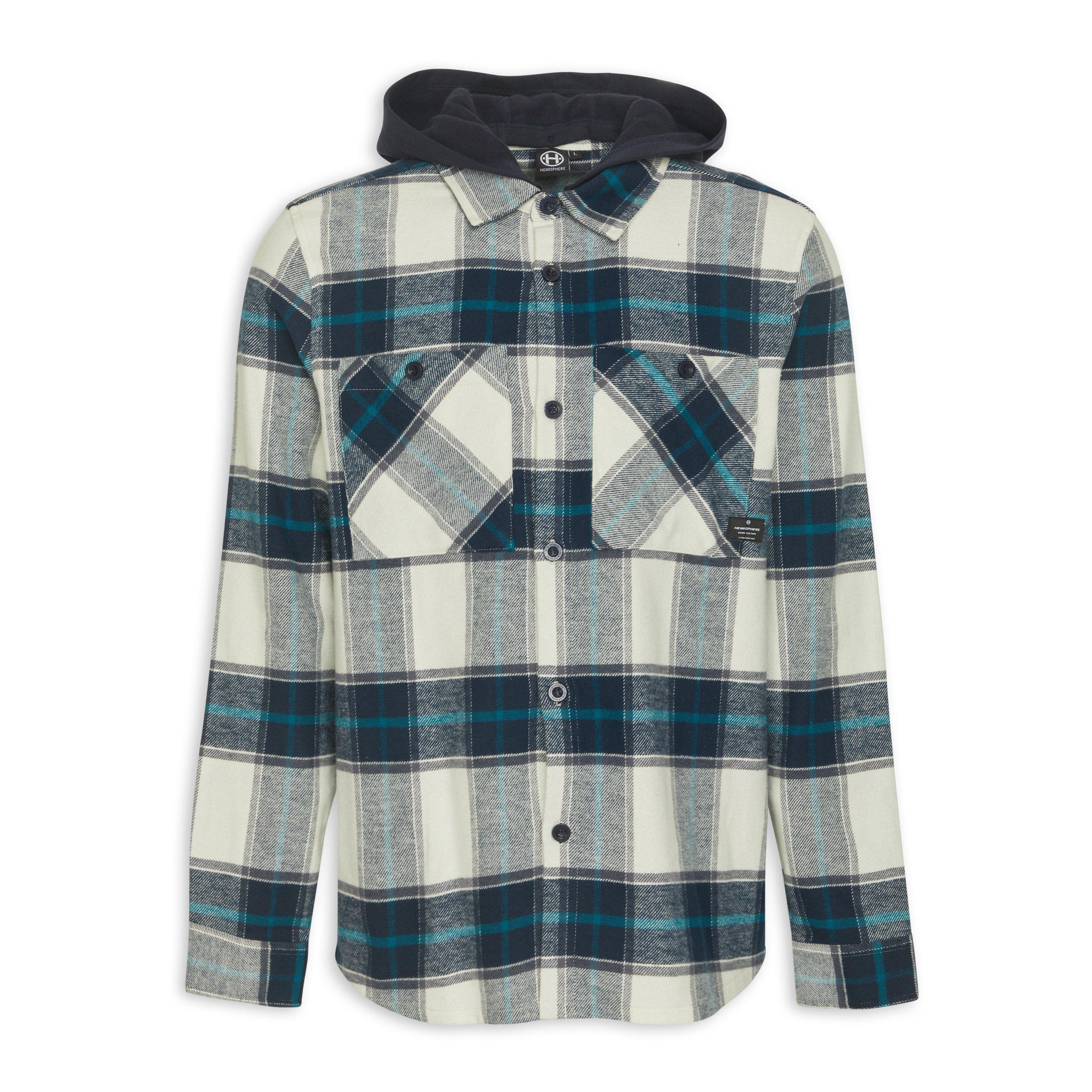 Blue Check Hooded Shacket (3209015) | Hemisphere