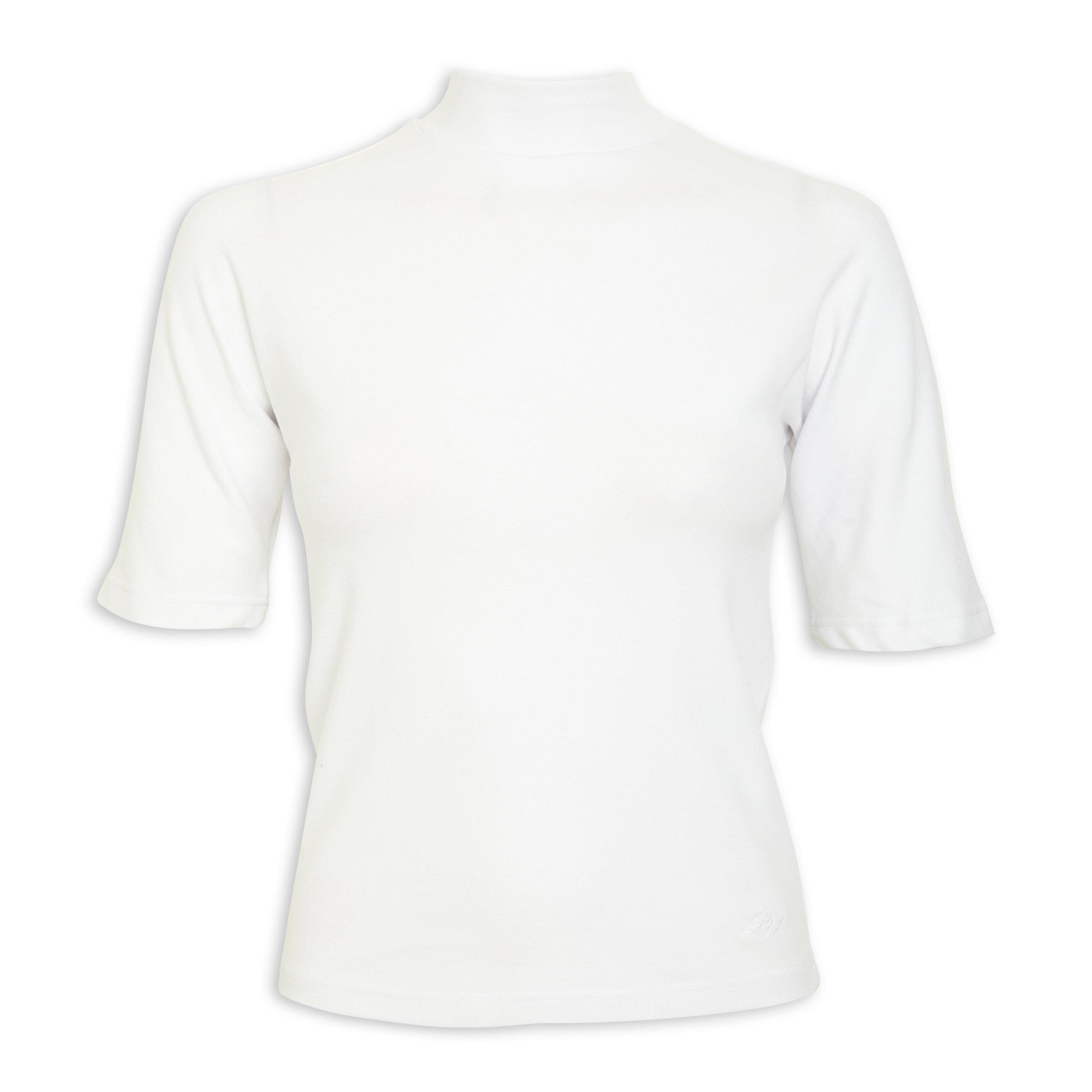 White Fitted Knit T-shirt