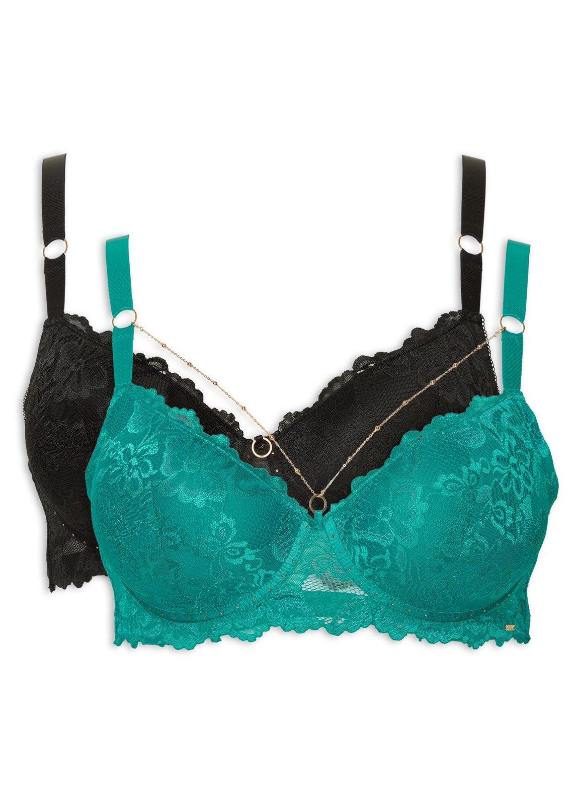 2-pack Padded Plunge Green Lace Bras (3218263) | Truworths