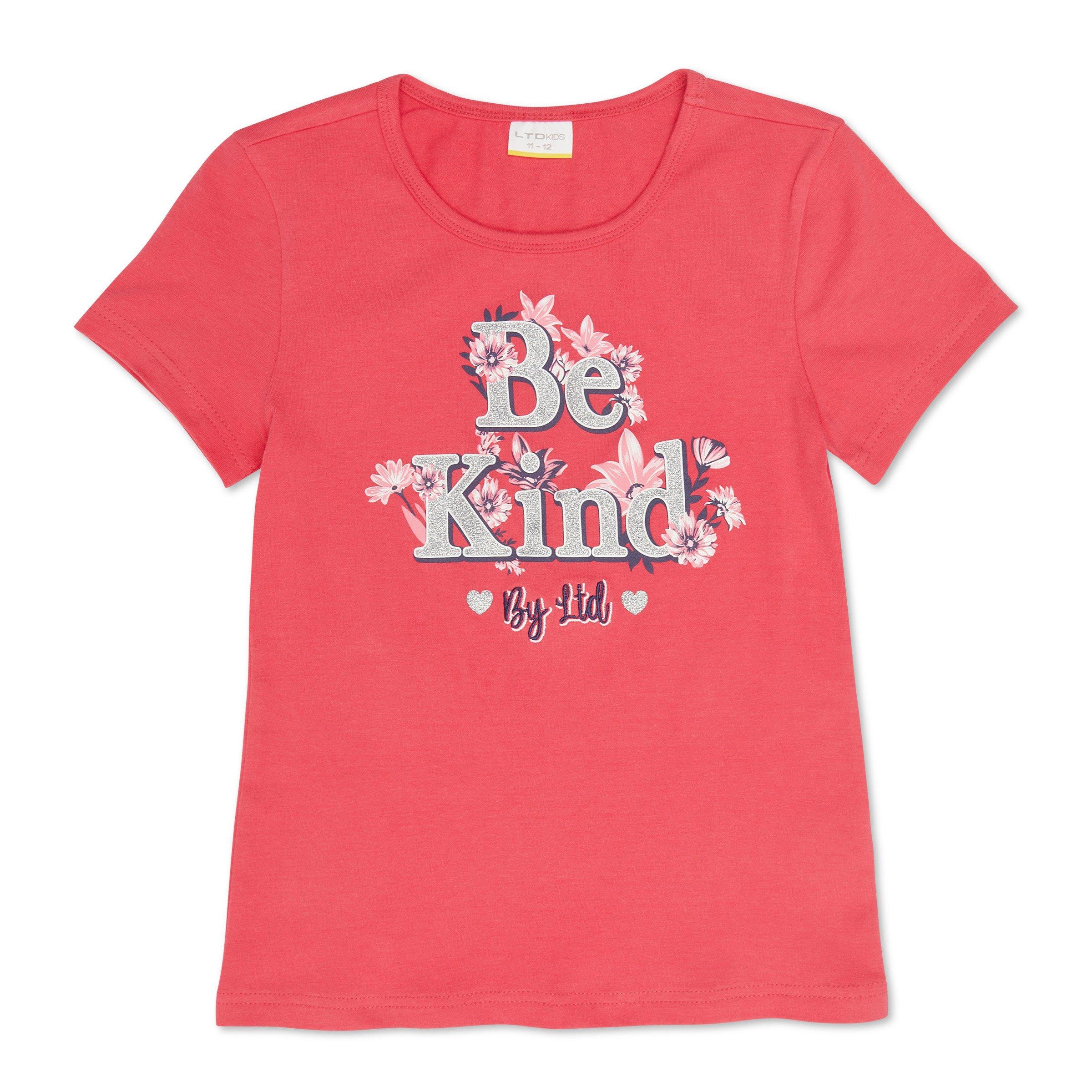 Girls Pink Donat & Drink Printed T-Shirt With Flared Pants Sets