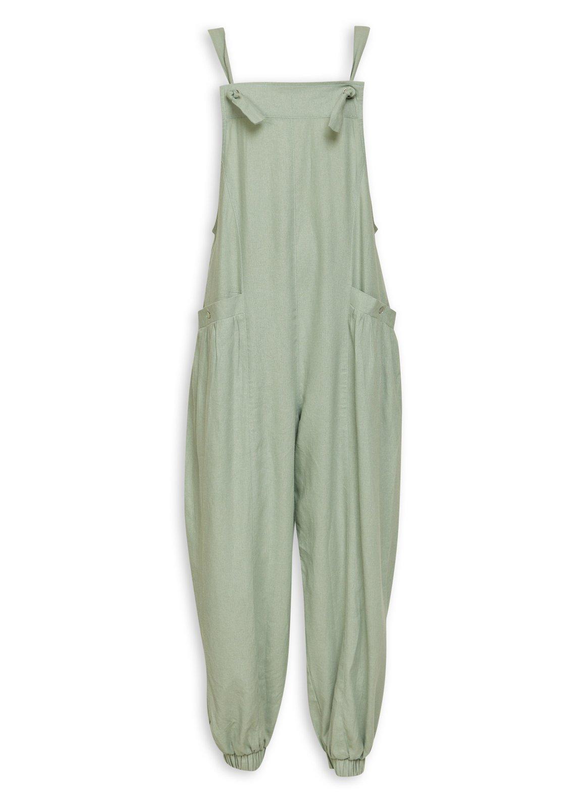 Gracella Jumpsuit in Navy and Cream Linen Blend
