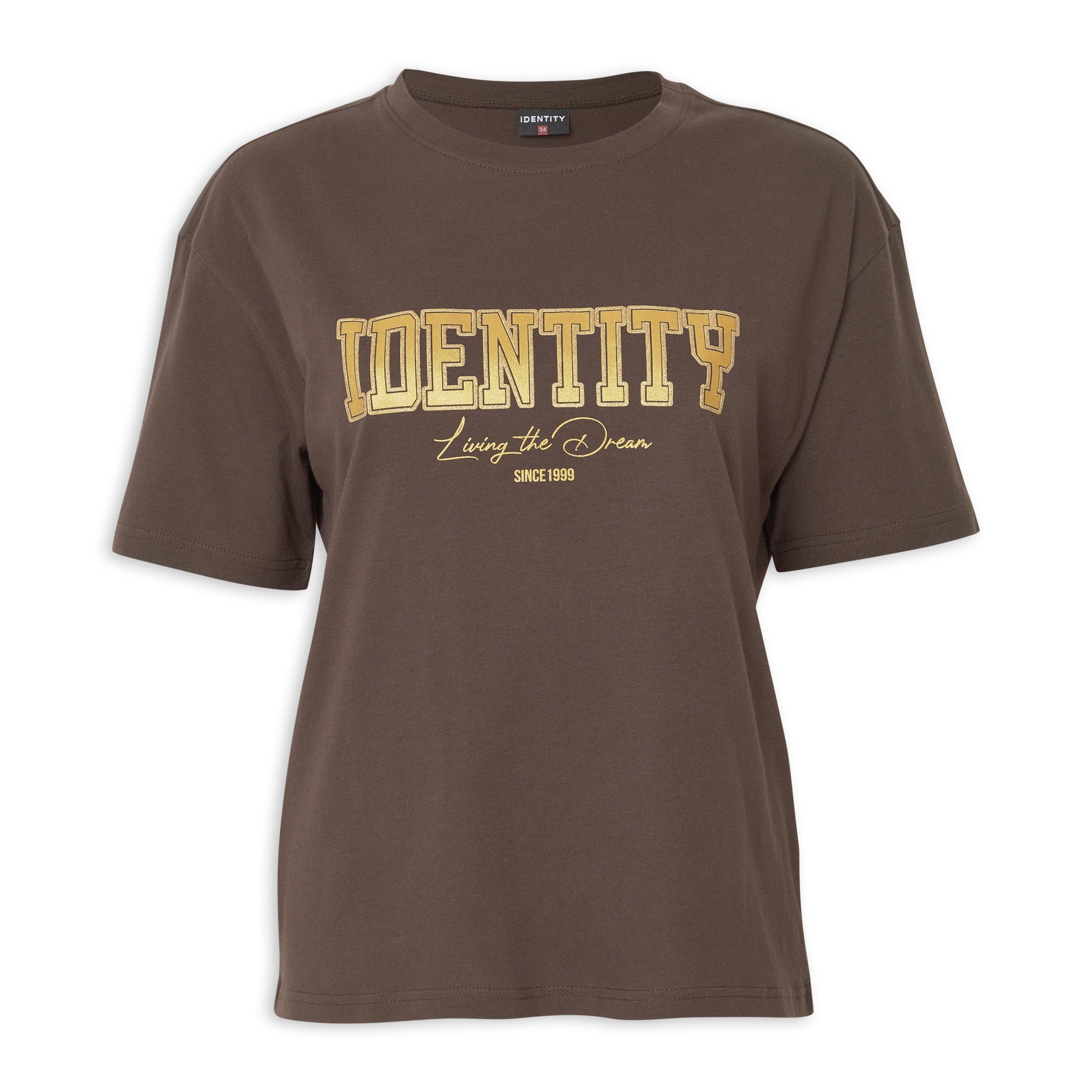 Regular fit Badge t-shirt - Shaved Chocolate