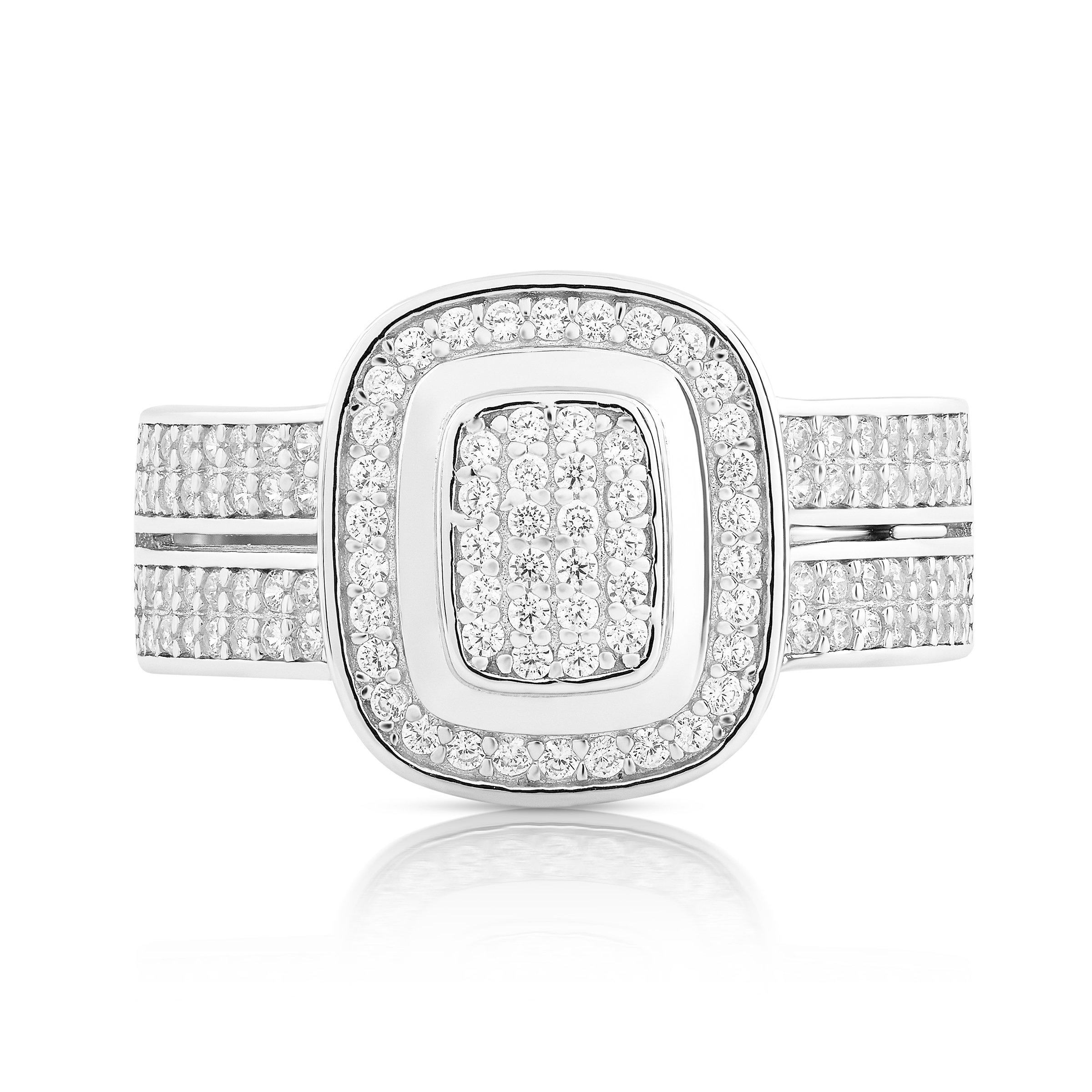 Soft Rect Multistone Ring (3229003) | Sterling Silver