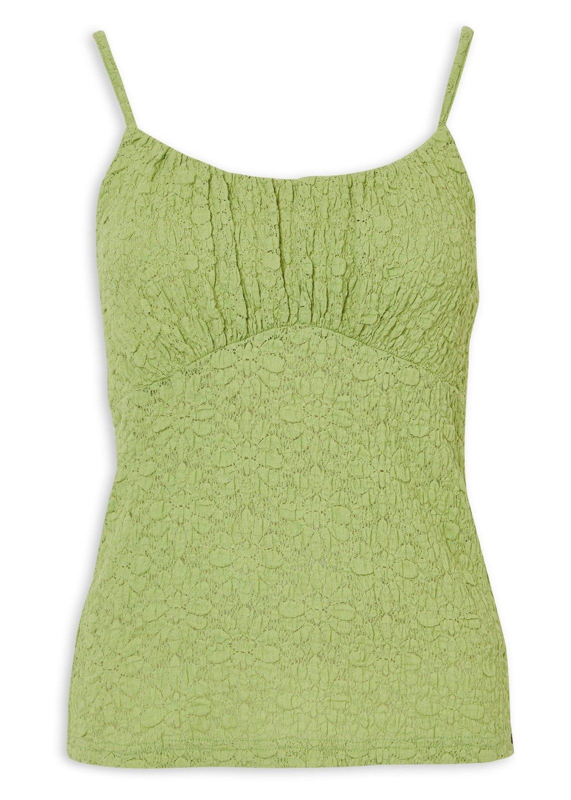 Green Lace Textured Fitted Cami (3230641) | TRS
