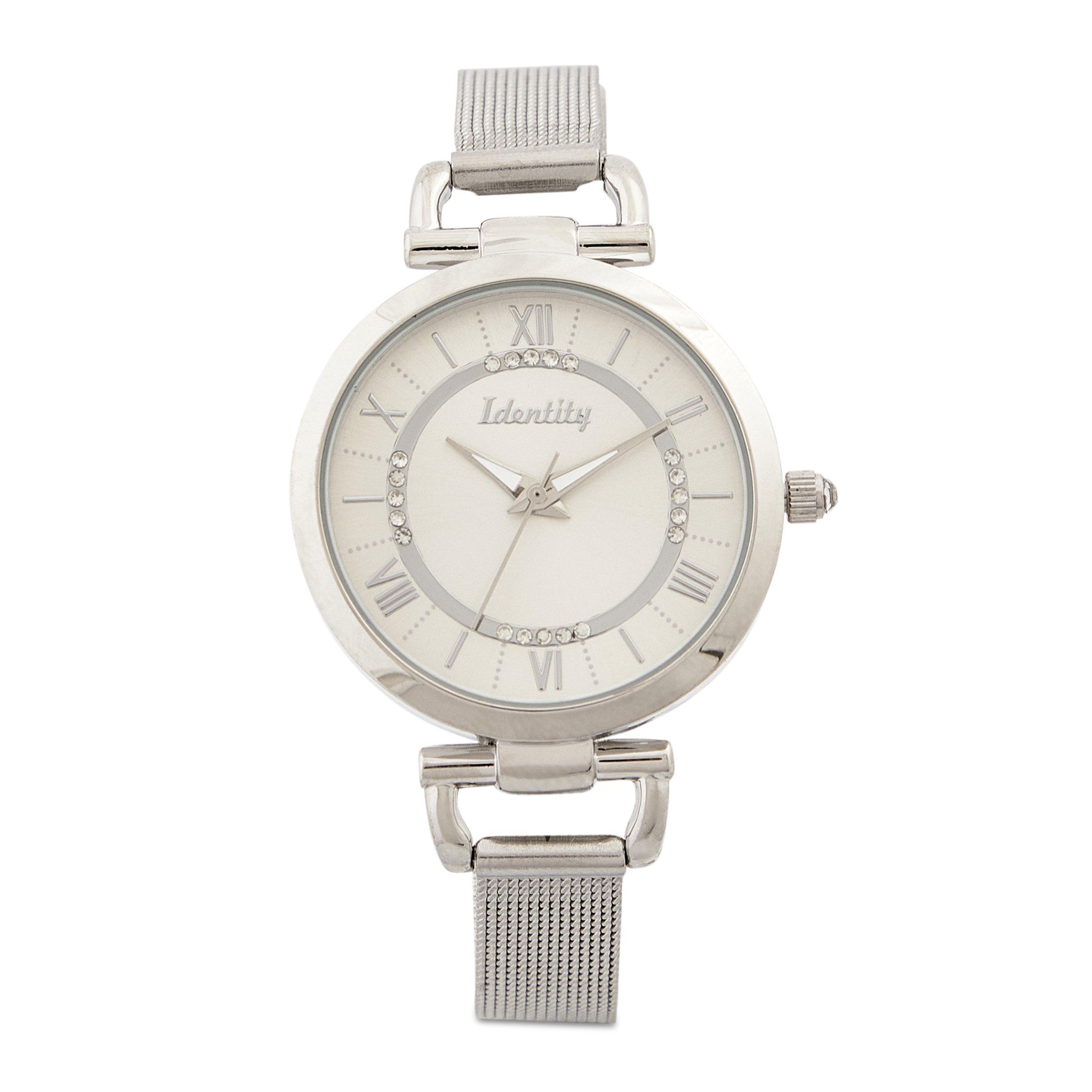 Silver Mesh Strap Analog Watch (3230832) | Identity