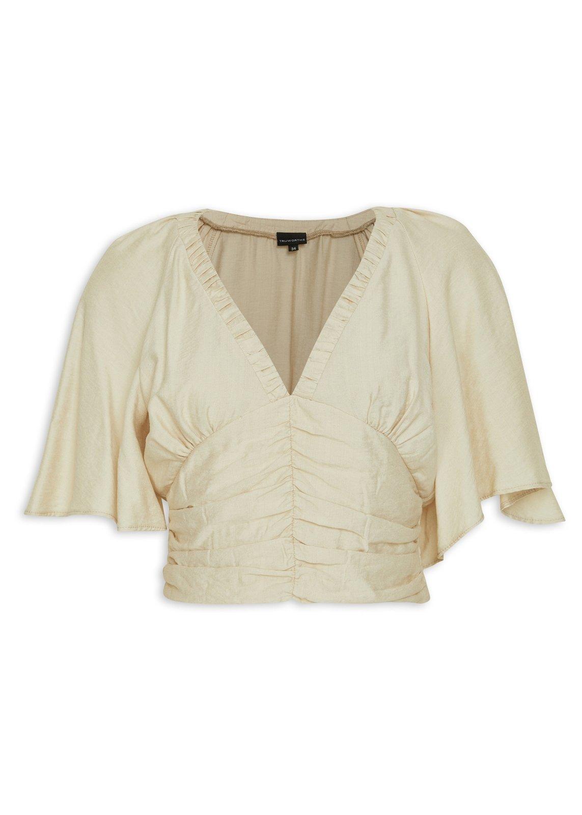 Beige Ruched Banded Crop Top (3231553) | Truworths