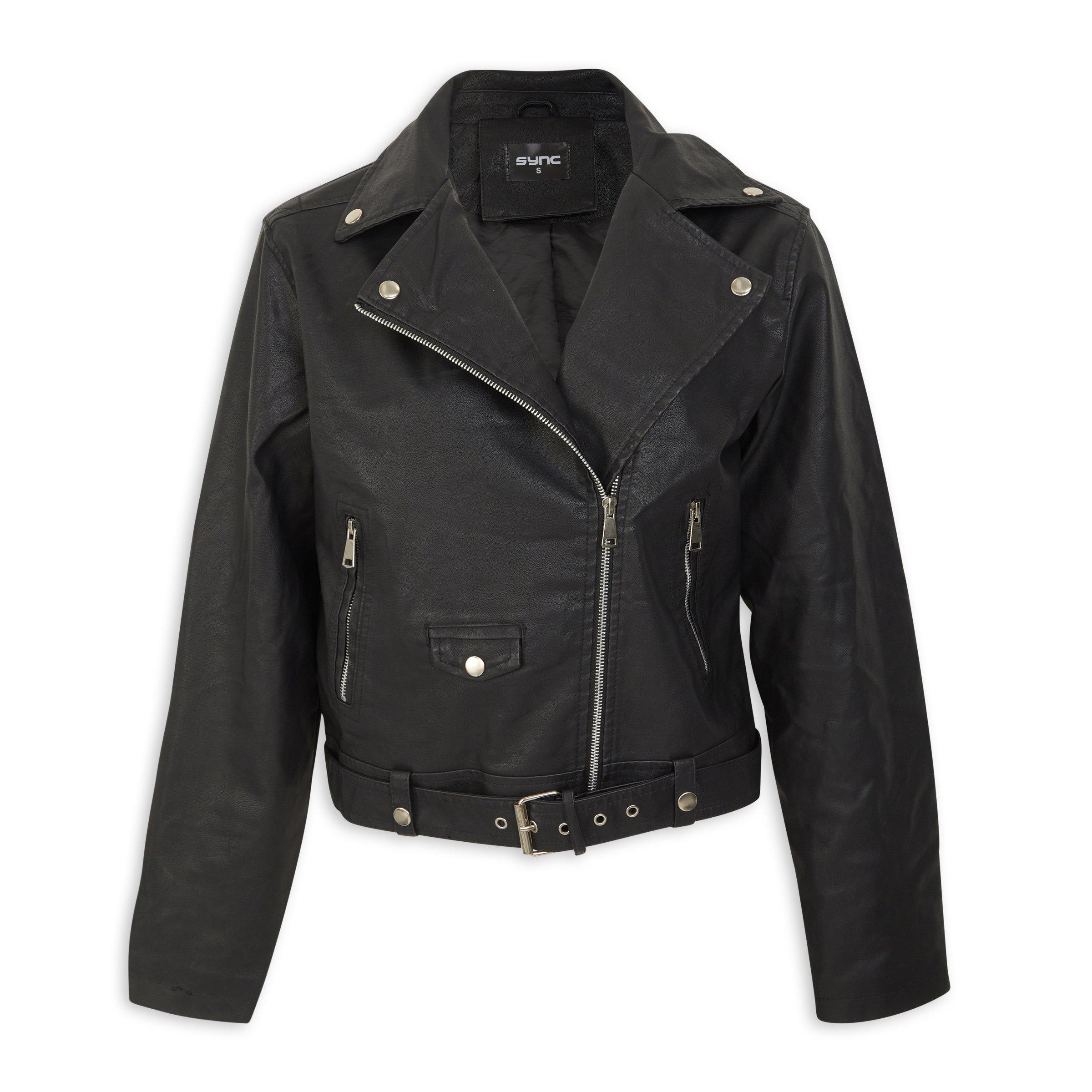 Identity Pvc Jacket Black Pleather Biker Jacket (3232016) | Identity X Sync