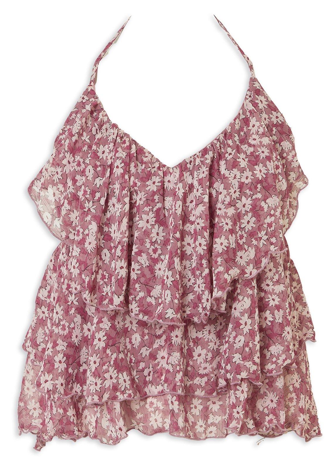 Mauve Ditsy Print Ruffle Cami Top (3232587) | Hey Betty