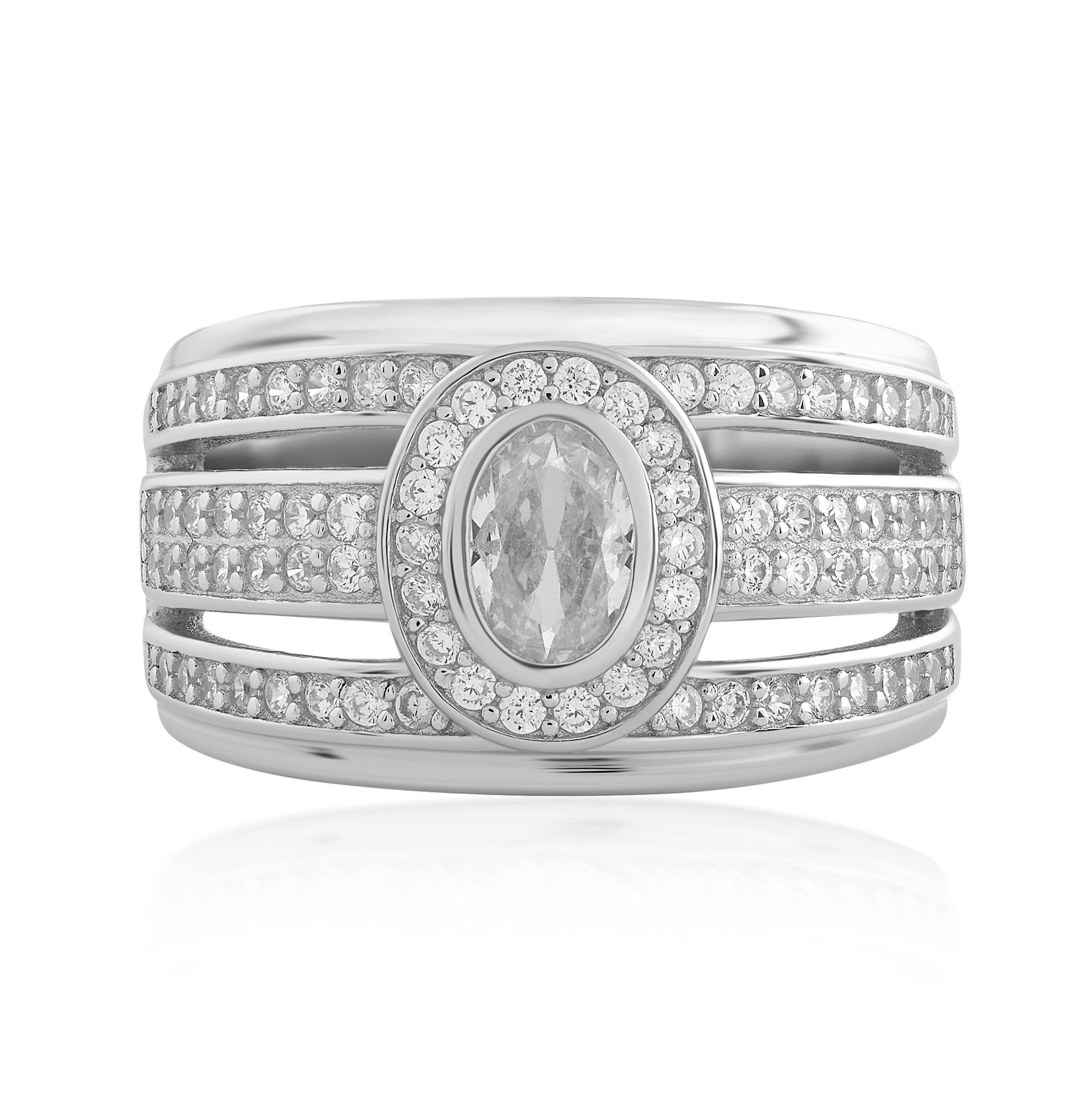 Open Rows Oval Ring (3233840) | Sterling Silver