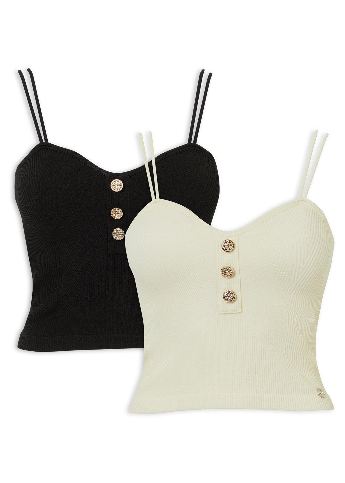 2-pack White and Black Cami Tops (3234548) | Inwear