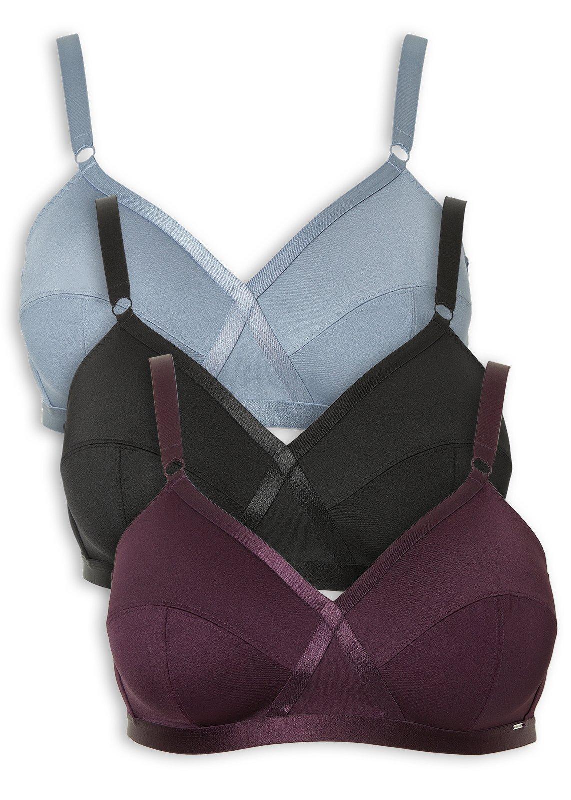 3-Pack Purple & Blue Crossover Bras (3239327) | Finnigans