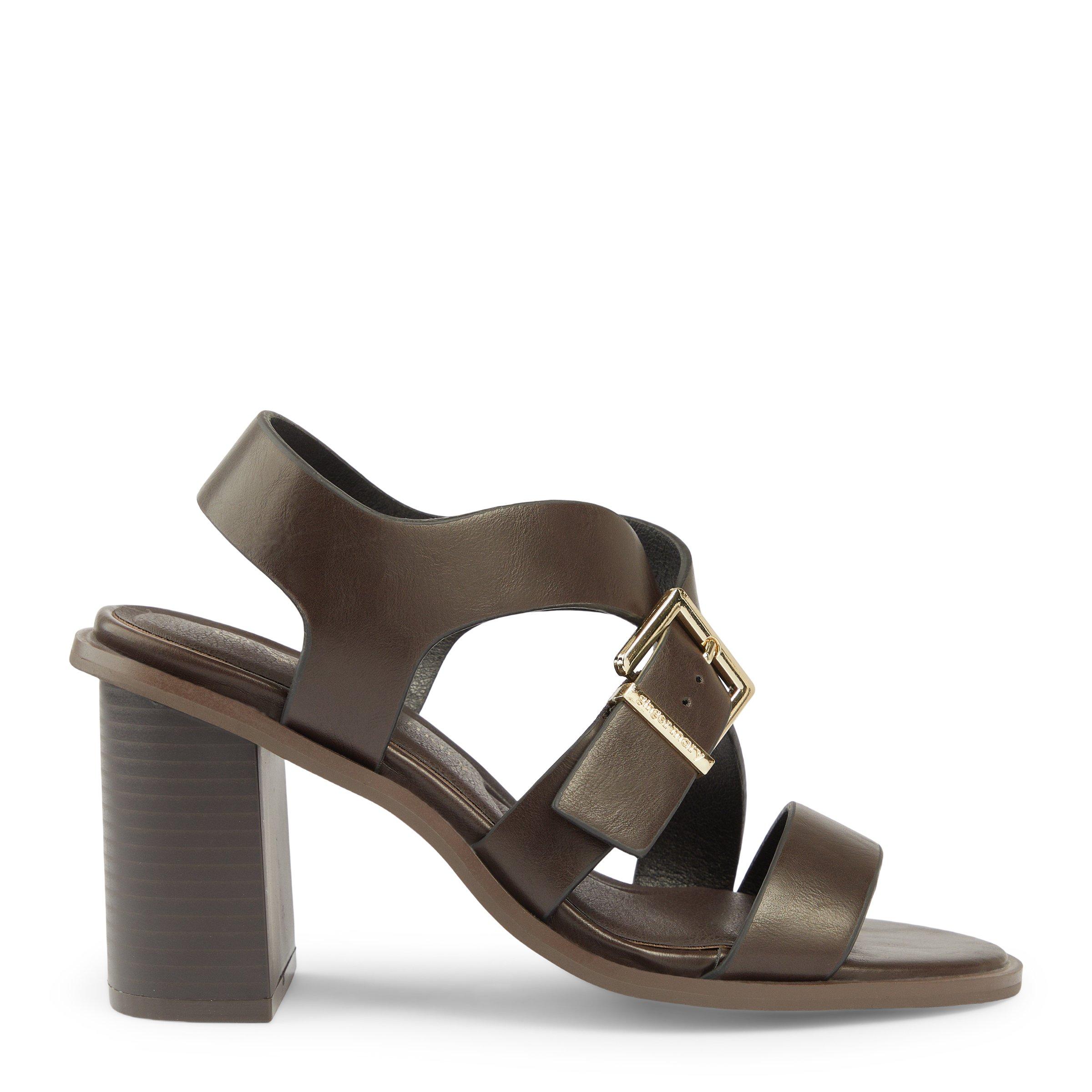 Chocolate Brown Strappy Block Heels (3239366) | Ginger Mary