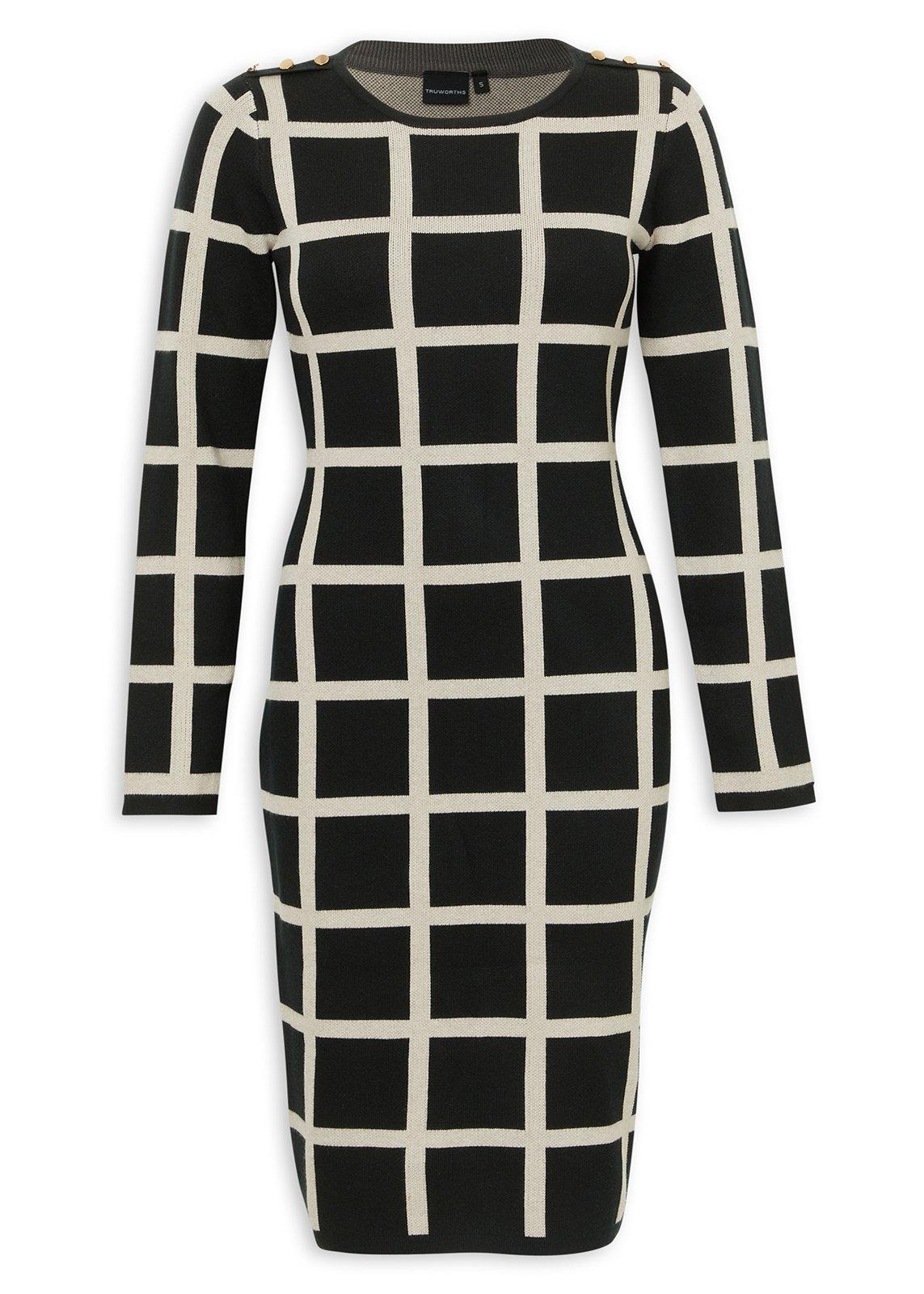 black dresses for petite women Long Sleeve Plaid Bodycon Mini Dress – Charming Charlie