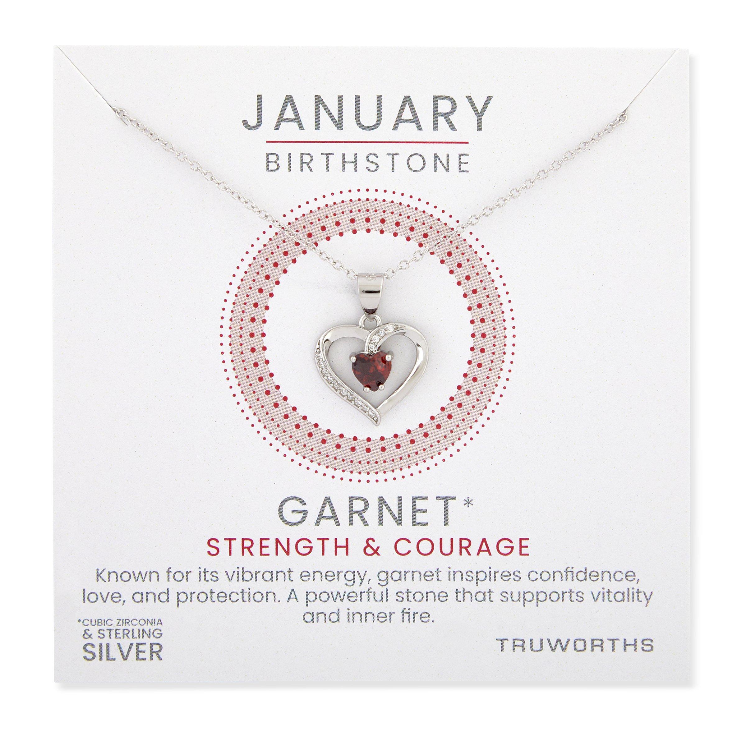 January Setiments January Birthstone Heart Pendant (3241414) | Sterling Silver