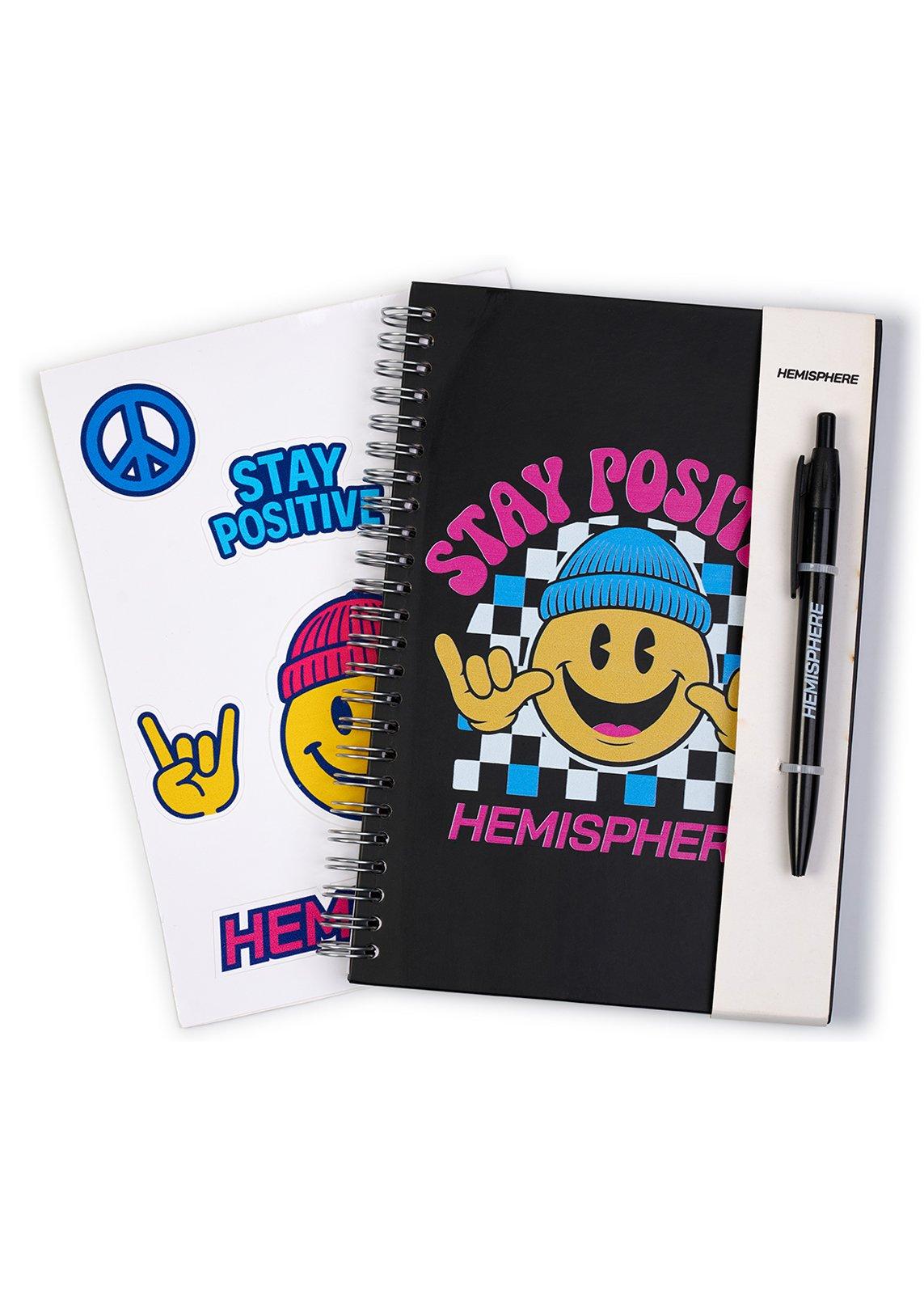 Black Notebook and Pen Set with Stickers (3252286) | Hemisphere